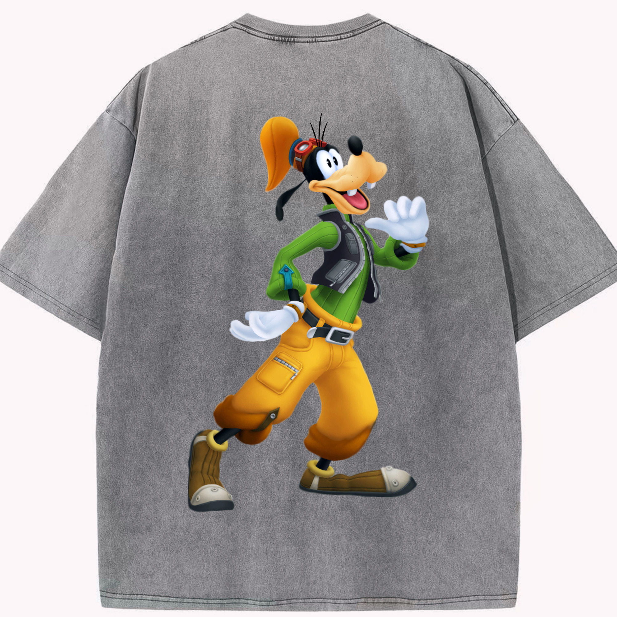 （画像用） ミッキーマウス Mickey Mouse 綿100% ヴィンテージ風 半袖Tシャツ（背面プリント）