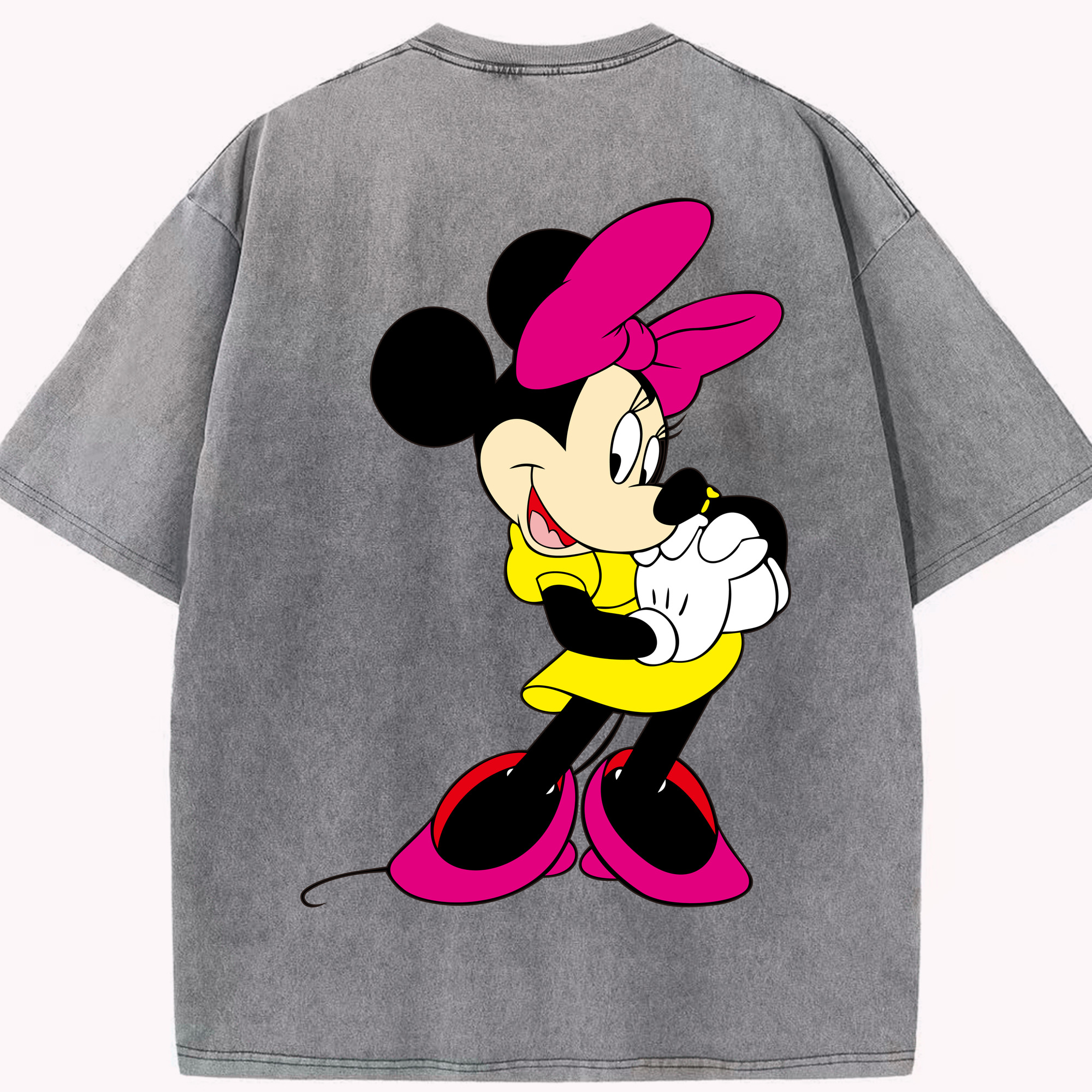 （画像用） ミッキーマウス Mickey Mouse 綿100% ヴィンテージ風 半袖Tシャツ（背面プリント）