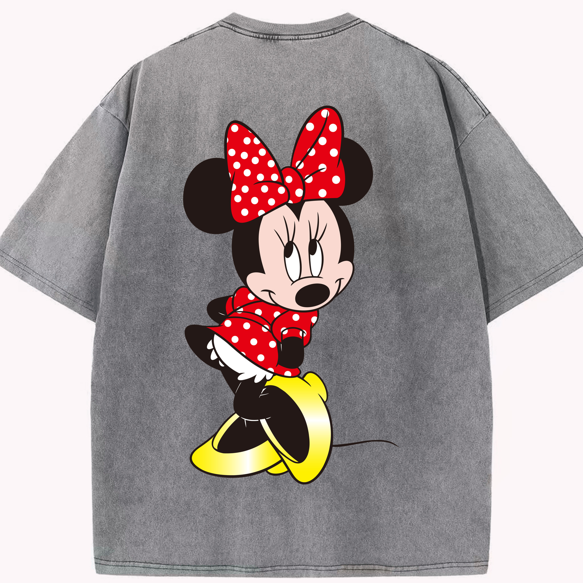 （画像用） ミッキーマウス Mickey Mouse 綿100% ヴィンテージ風 半袖Tシャツ（背面プリント）