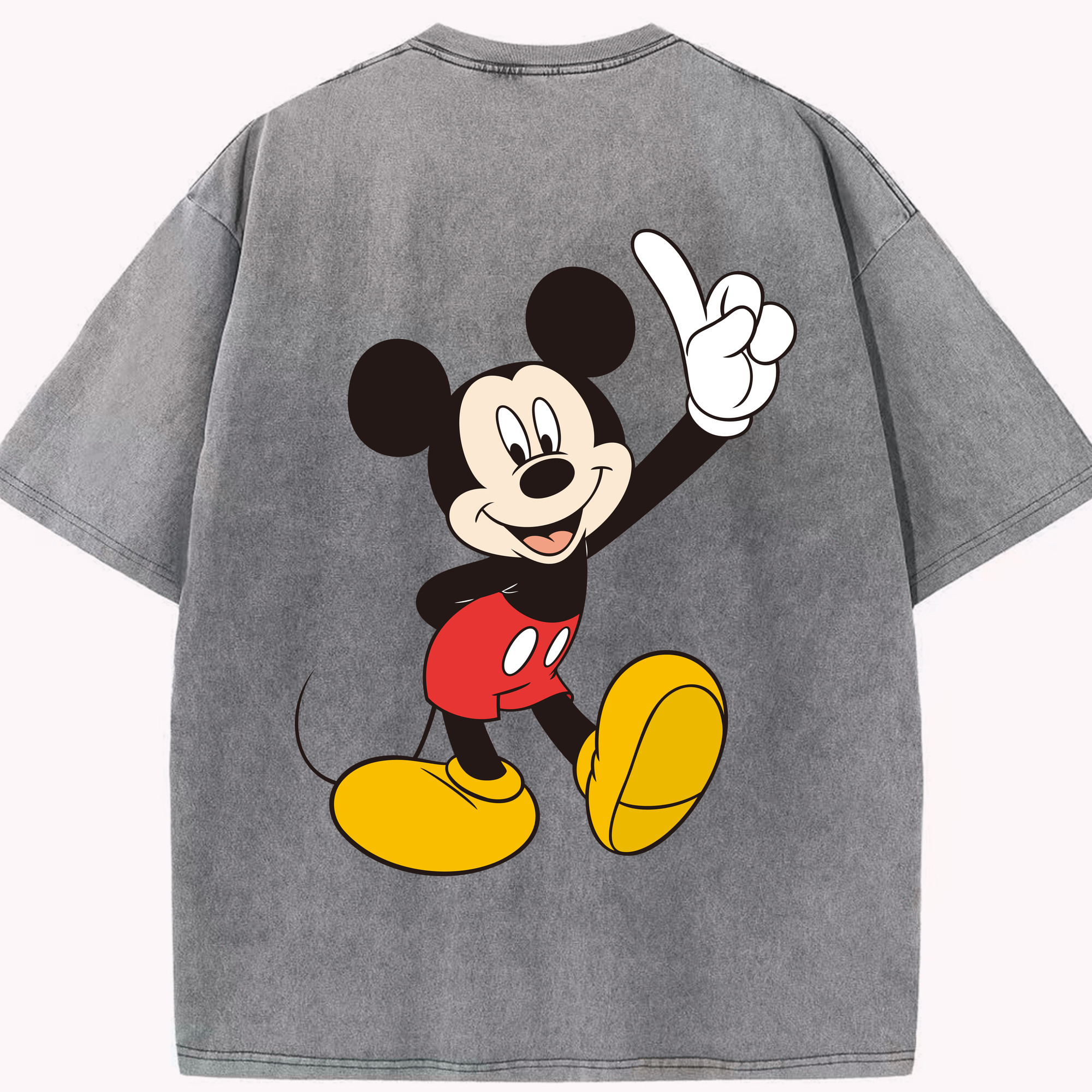 （画像用） ミッキーマウス Mickey Mouse 綿100% ヴィンテージ風 半袖Tシャツ（背面プリント）