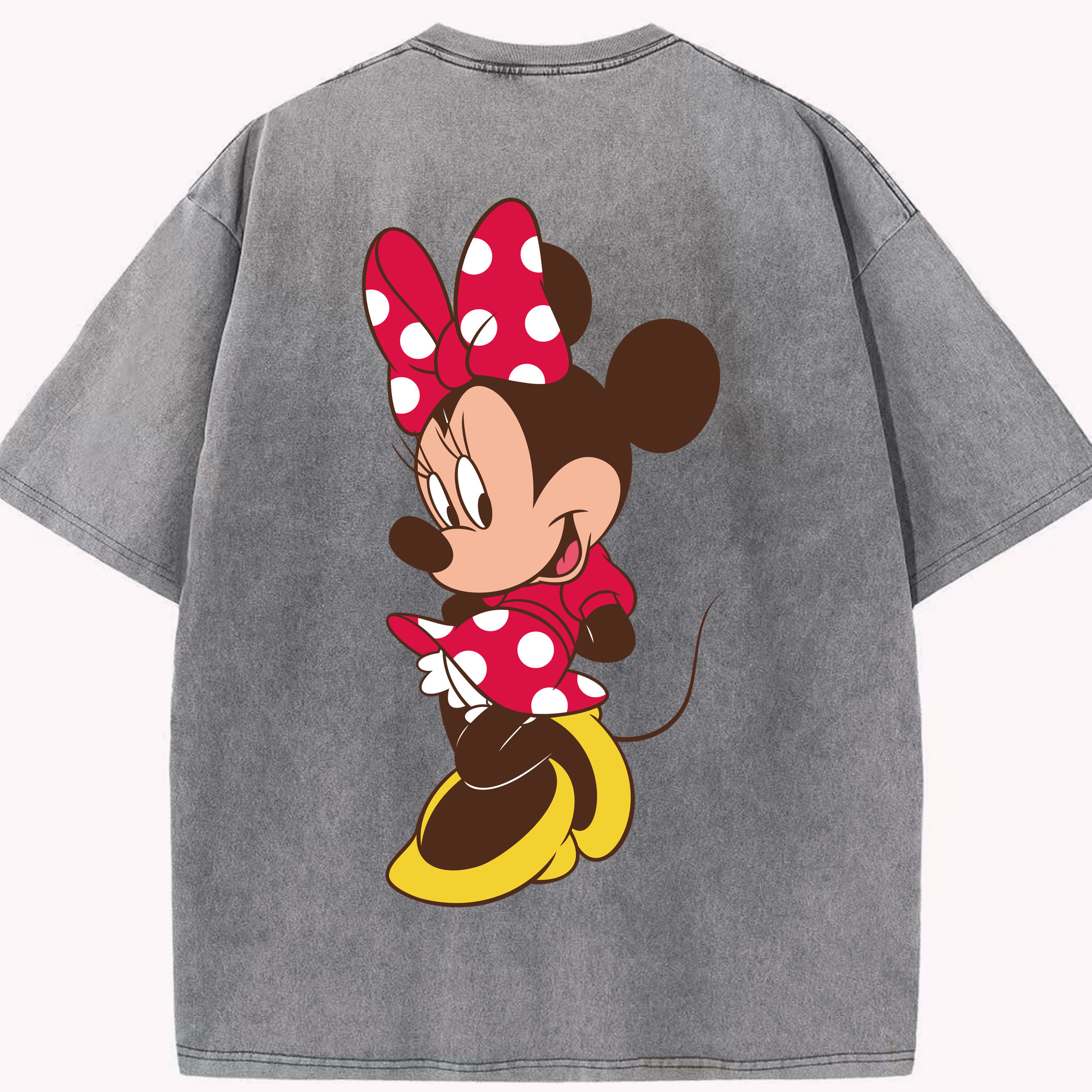 （画像用） ミッキーマウス Mickey Mouse 綿100% ヴィンテージ風 半袖Tシャツ（背面プリント）