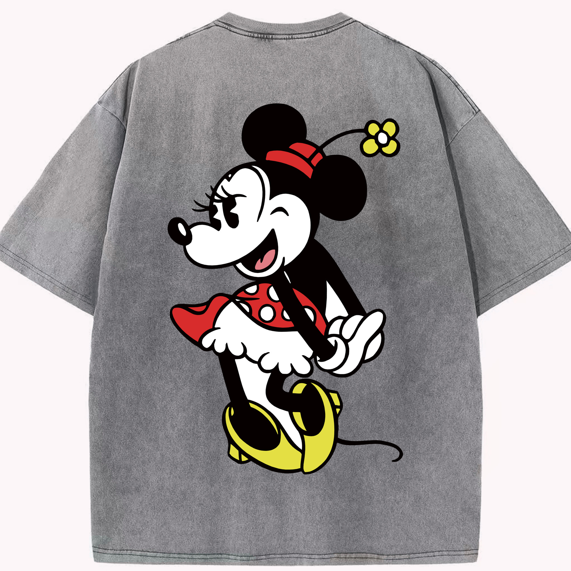 （画像用） ミッキーマウス Mickey Mouse 綿100% ヴィンテージ風 半袖Tシャツ（背面プリント）