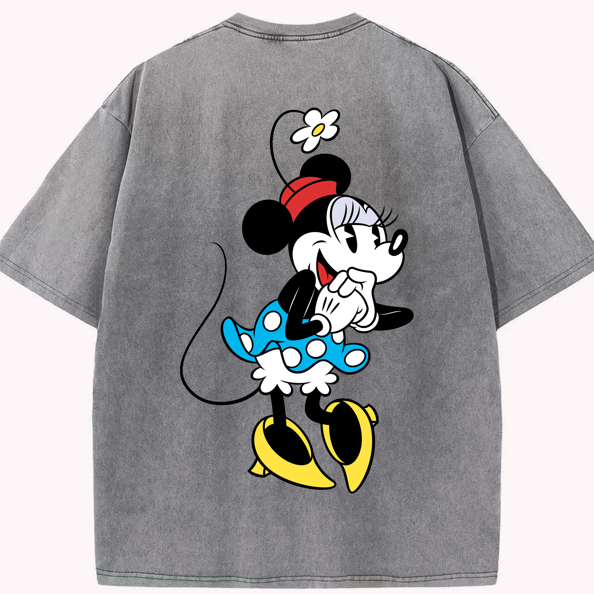 （画像用） ミッキーマウス Mickey Mouse 綿100% ヴィンテージ風 半袖Tシャツ（背面プリント）