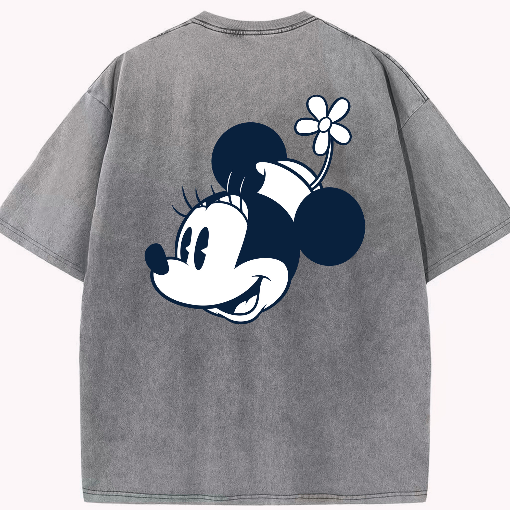 （画像用） ミッキーマウス Mickey Mouse 綿100% ヴィンテージ風 半袖Tシャツ（背面プリント）