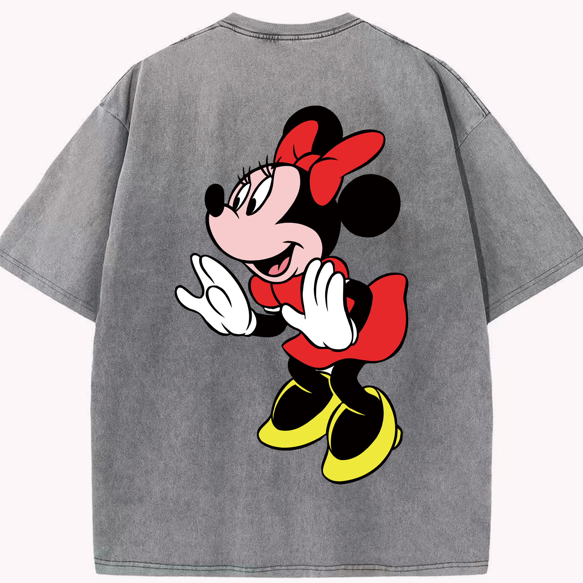 （画像用） ミッキーマウス Mickey Mouse 綿100% ヴィンテージ風 半袖Tシャツ（背面プリント）