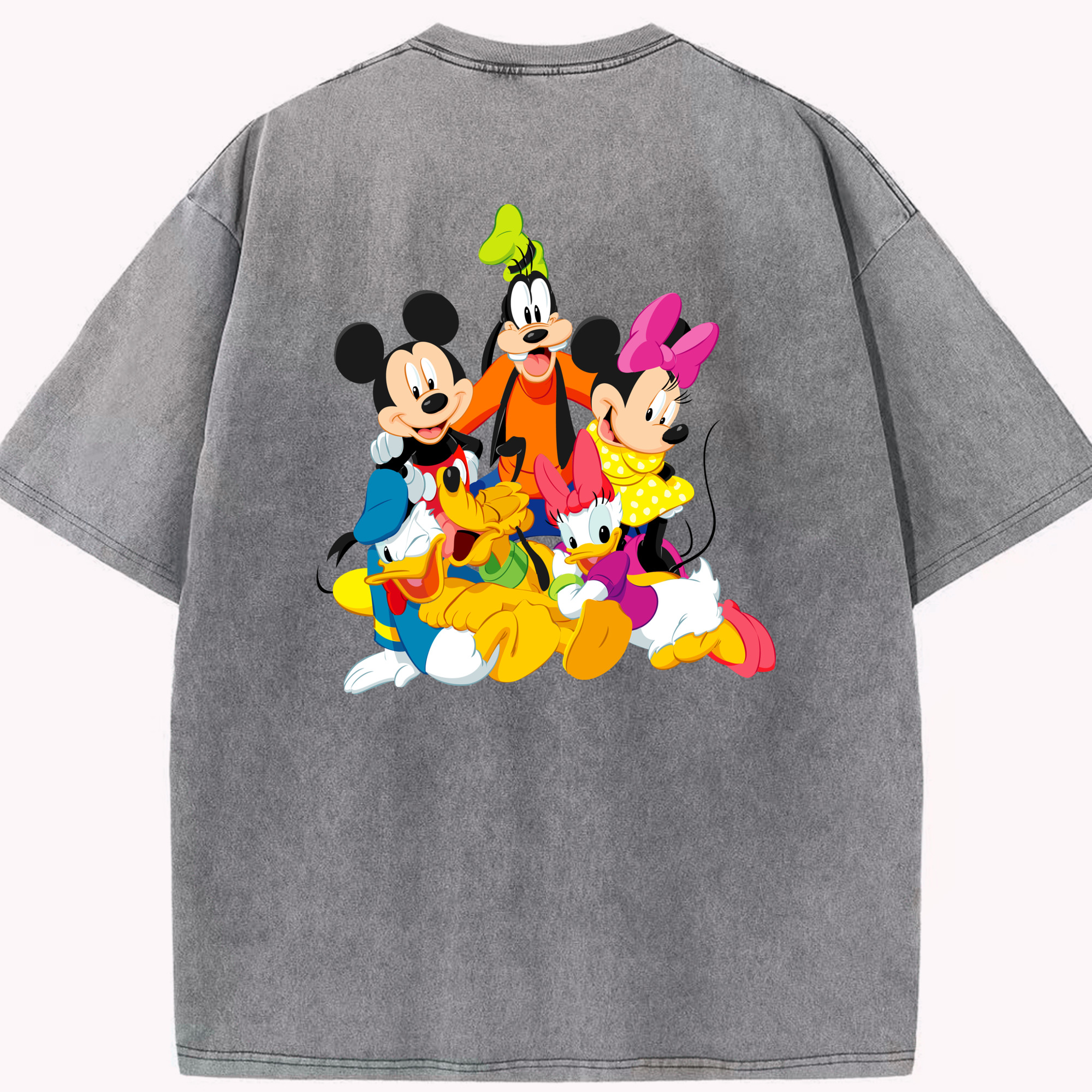 （画像用） ミッキーマウス Mickey Mouse 綿100% ヴィンテージ風 半袖Tシャツ（背面プリント）