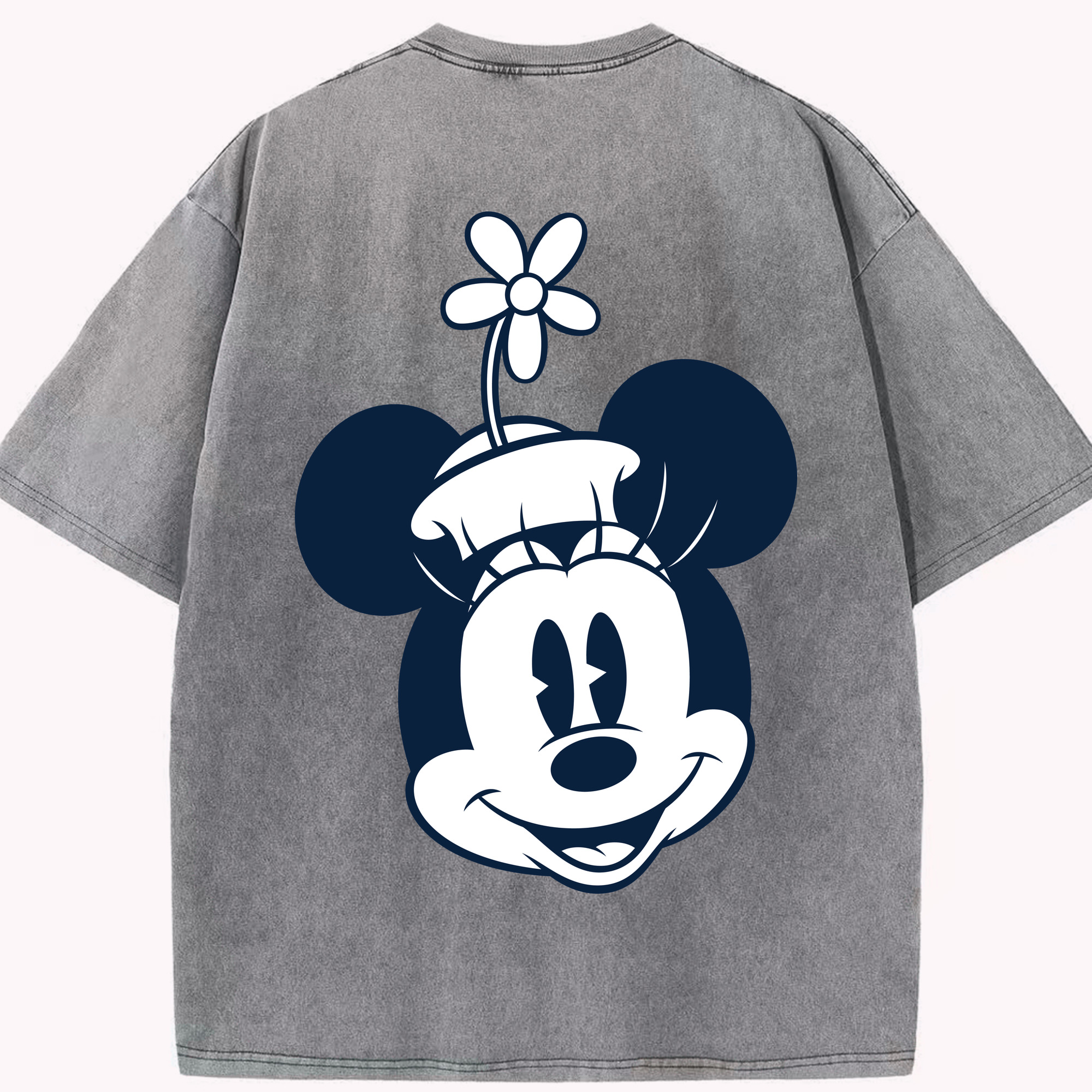 （画像用） ミッキーマウス Mickey Mouse 綿100% ヴィンテージ風 半袖Tシャツ（背面プリント）