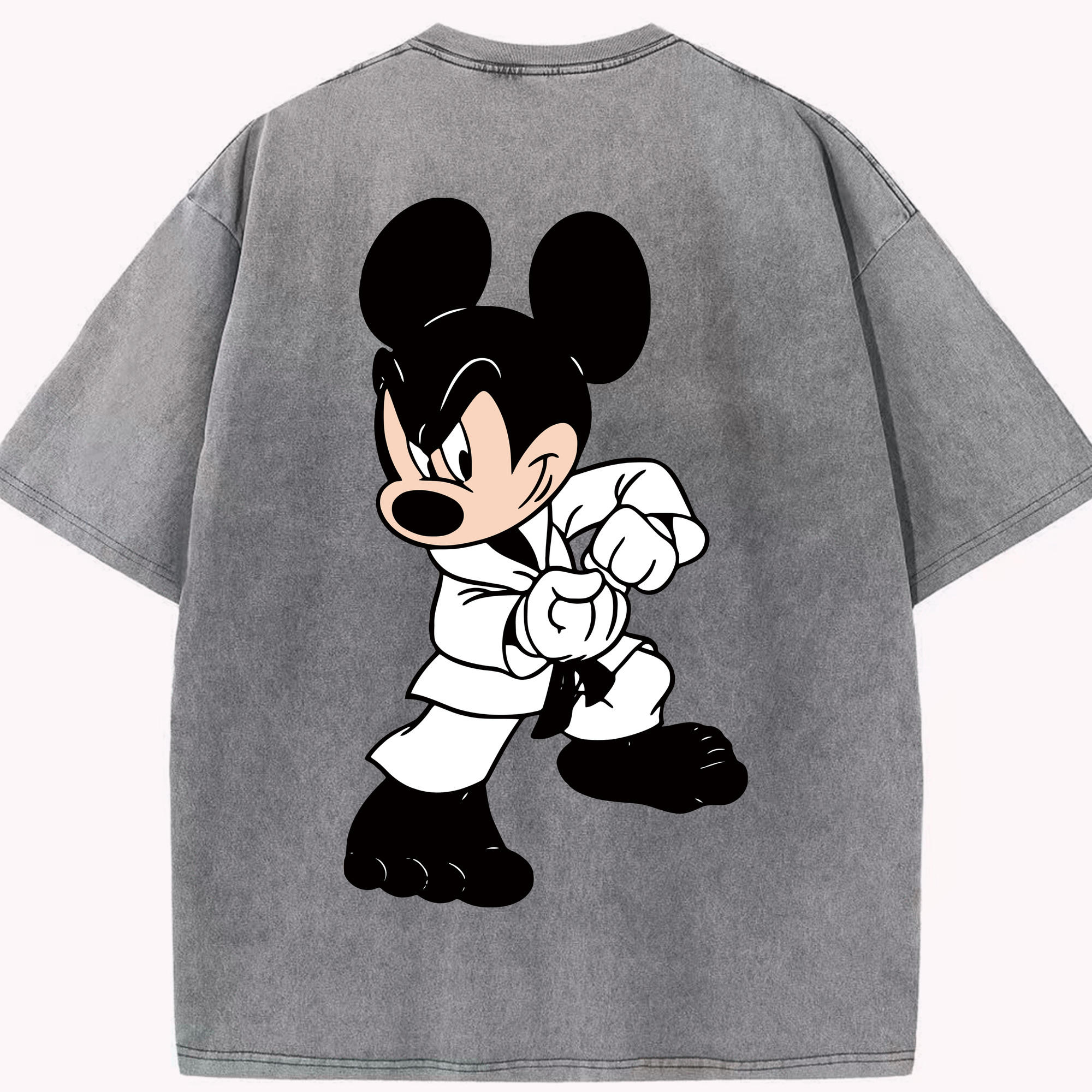 （画像用） ミッキーマウス Mickey Mouse 綿100% ヴィンテージ風 半袖Tシャツ（背面プリント）