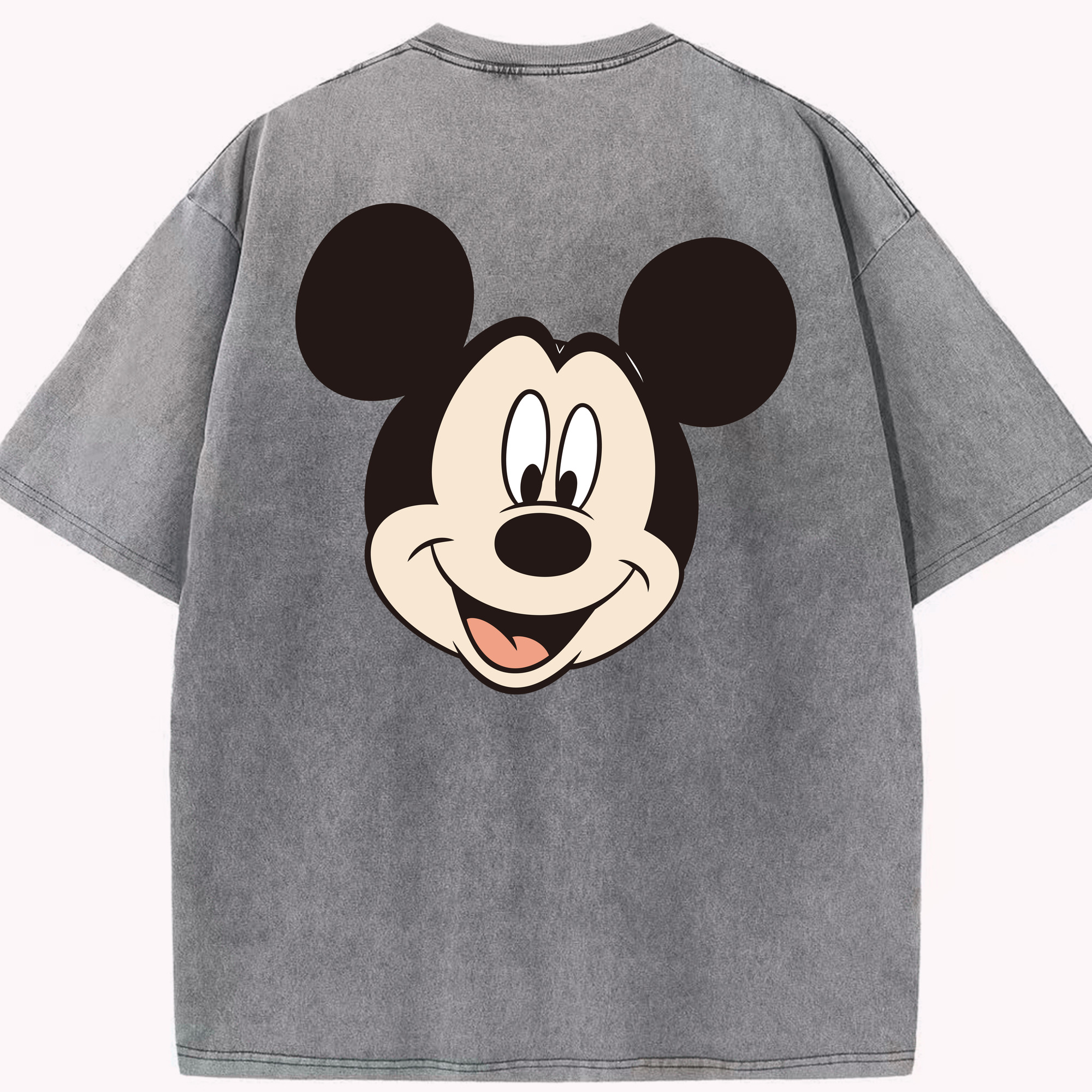 （画像用） ミッキーマウス Mickey Mouse 綿100% ヴィンテージ風 半袖Tシャツ（背面プリント）