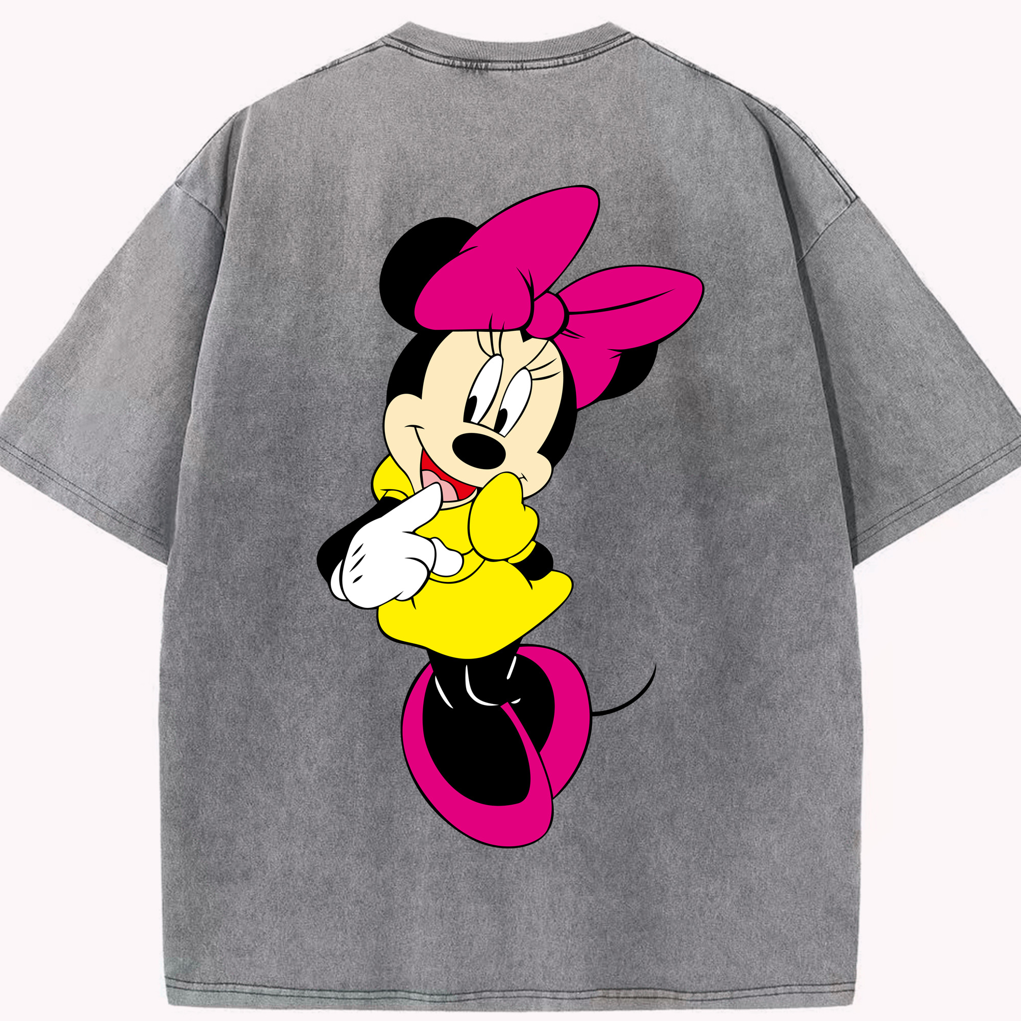 （画像用） ミッキーマウス Mickey Mouse 綿100% ヴィンテージ風 半袖Tシャツ（背面プリント）