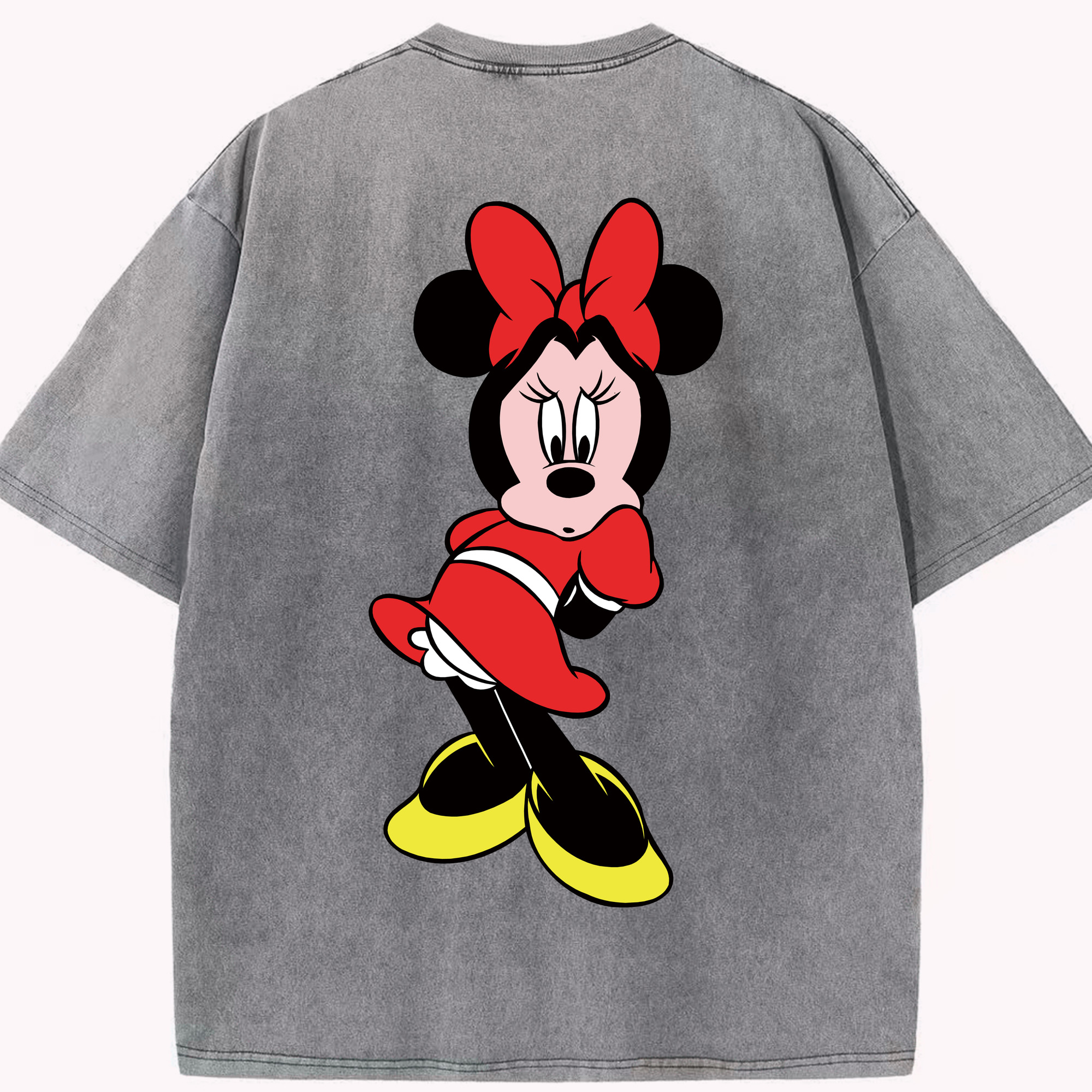 （画像用） ミッキーマウス Mickey Mouse 綿100% ヴィンテージ風 半袖Tシャツ（背面プリント）