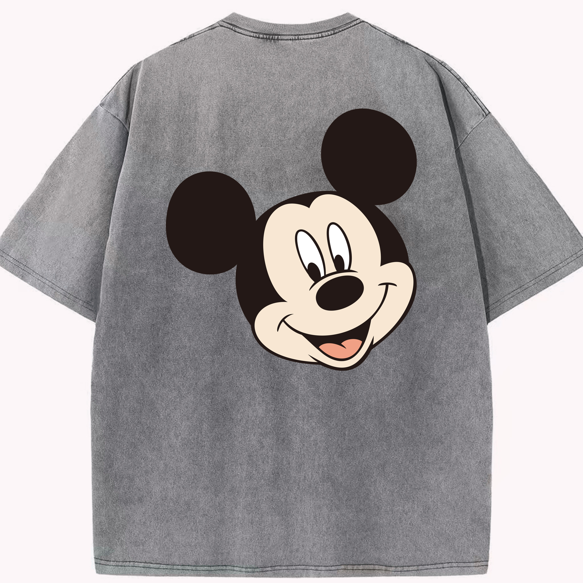 （画像用） ミッキーマウス Mickey Mouse 綿100% ヴィンテージ風 半袖Tシャツ（背面プリント）