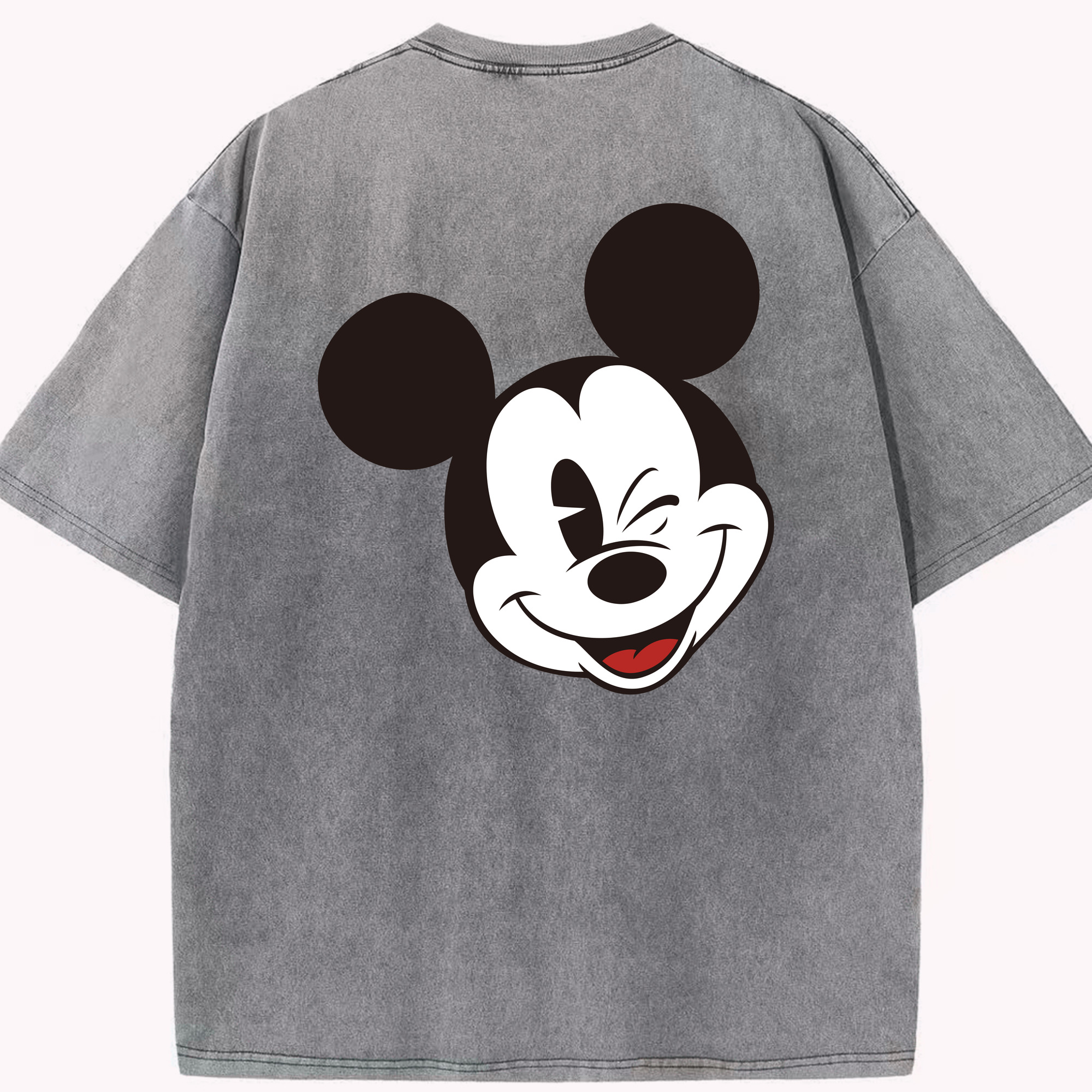 （画像用） ミッキーマウス Mickey Mouse 綿100% ヴィンテージ風 半袖Tシャツ（背面プリント）