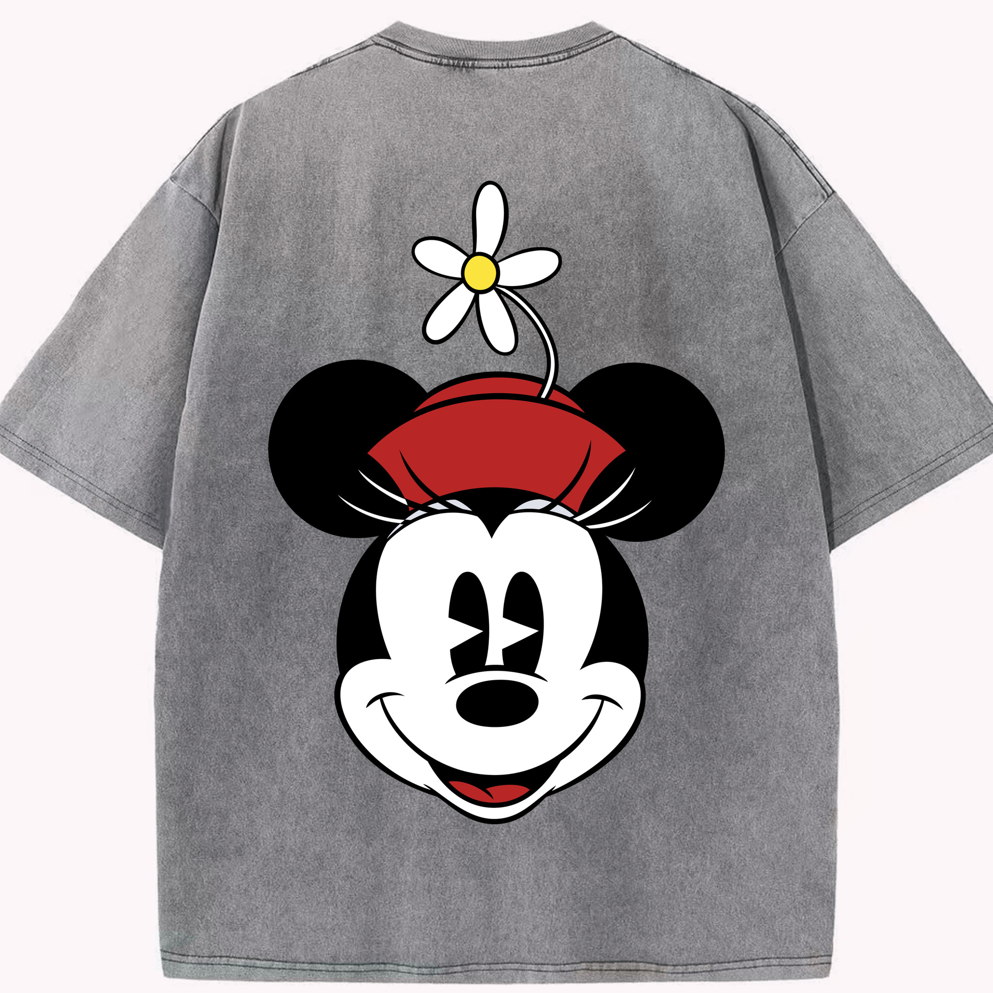 （画像用） ミッキーマウス Mickey Mouse 綿100% ヴィンテージ風 半袖Tシャツ（背面プリント）