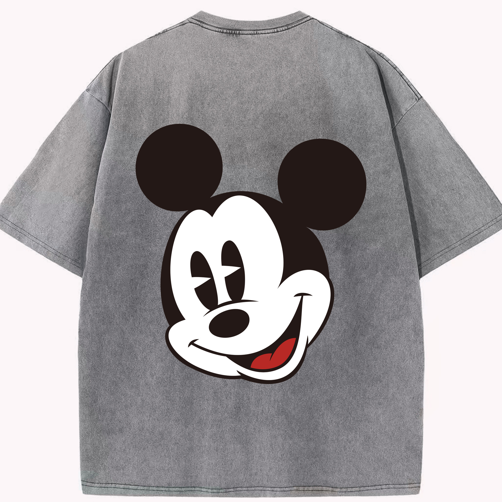 （画像用） ミッキーマウス Mickey Mouse 綿100% ヴィンテージ風 半袖Tシャツ（背面プリント）