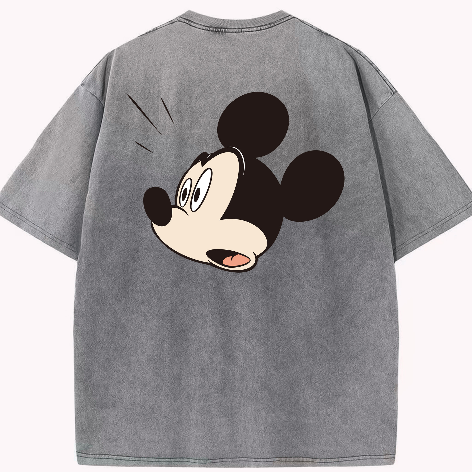 （画像用） ミッキーマウス Mickey Mouse 綿100% ヴィンテージ風 半袖Tシャツ（背面プリント）