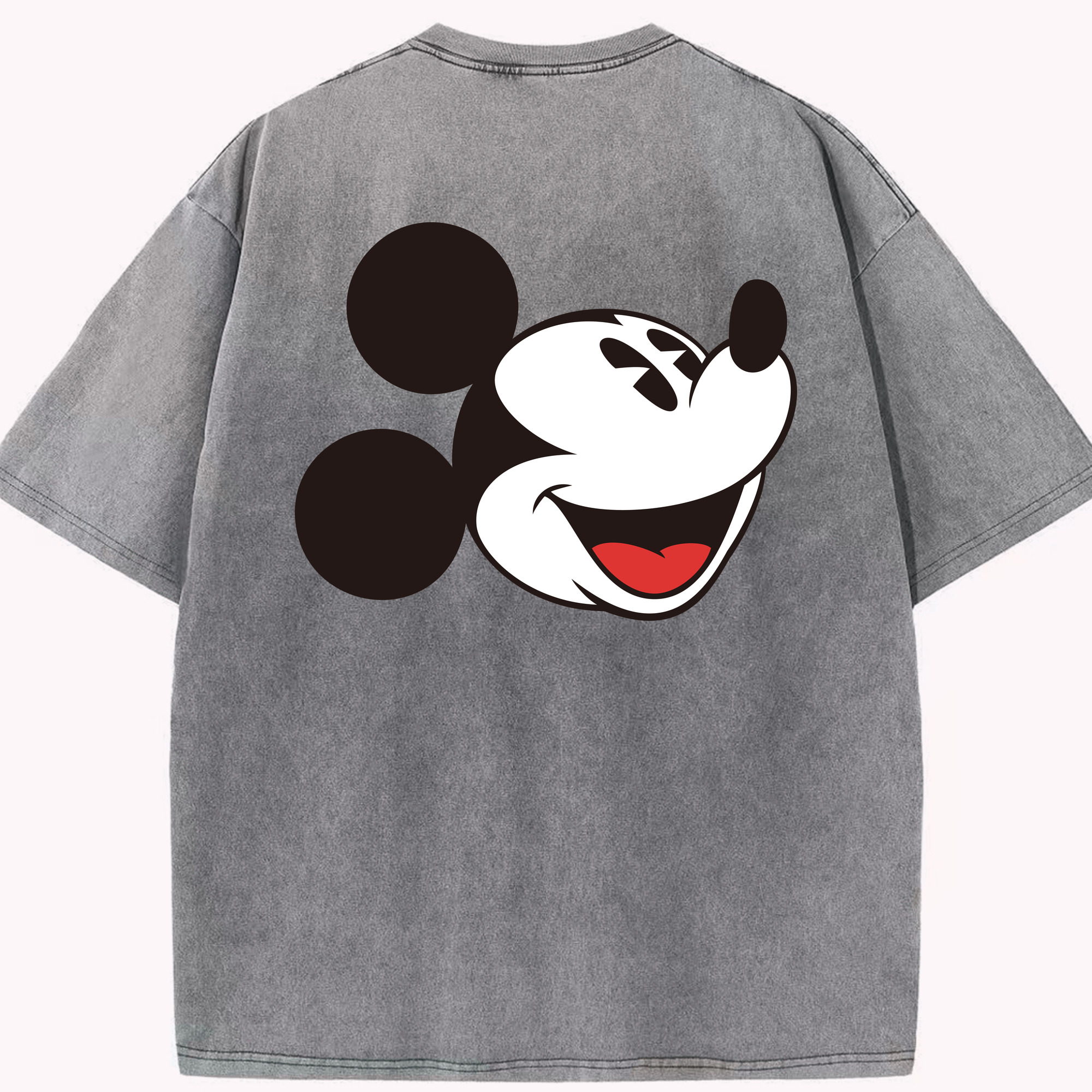 （画像用） ミッキーマウス Mickey Mouse 綿100% ヴィンテージ風 半袖Tシャツ（背面プリント）