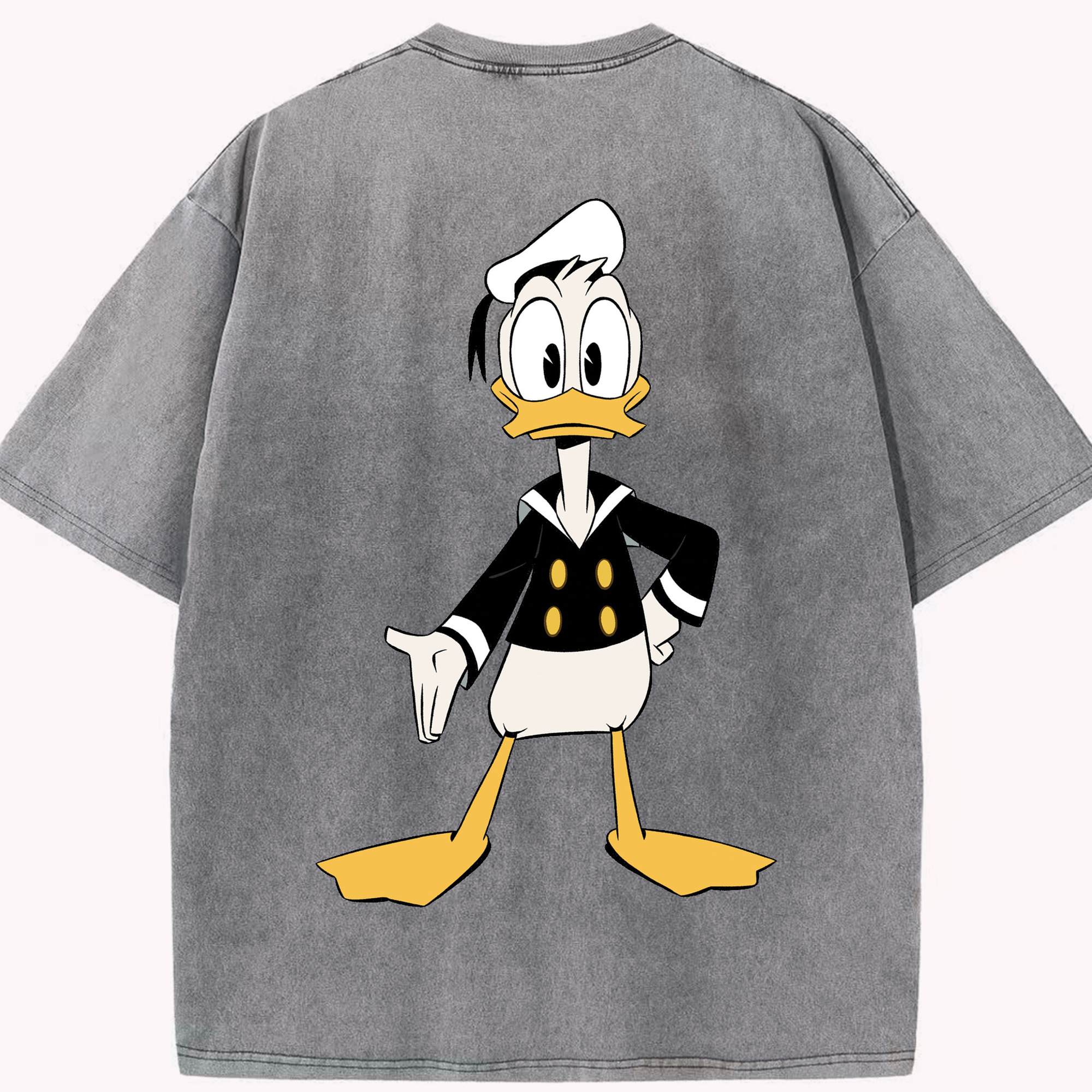 （画像用） ミッキーマウス Mickey Mouse 綿100% ヴィンテージ風 半袖Tシャツ（背面プリント）