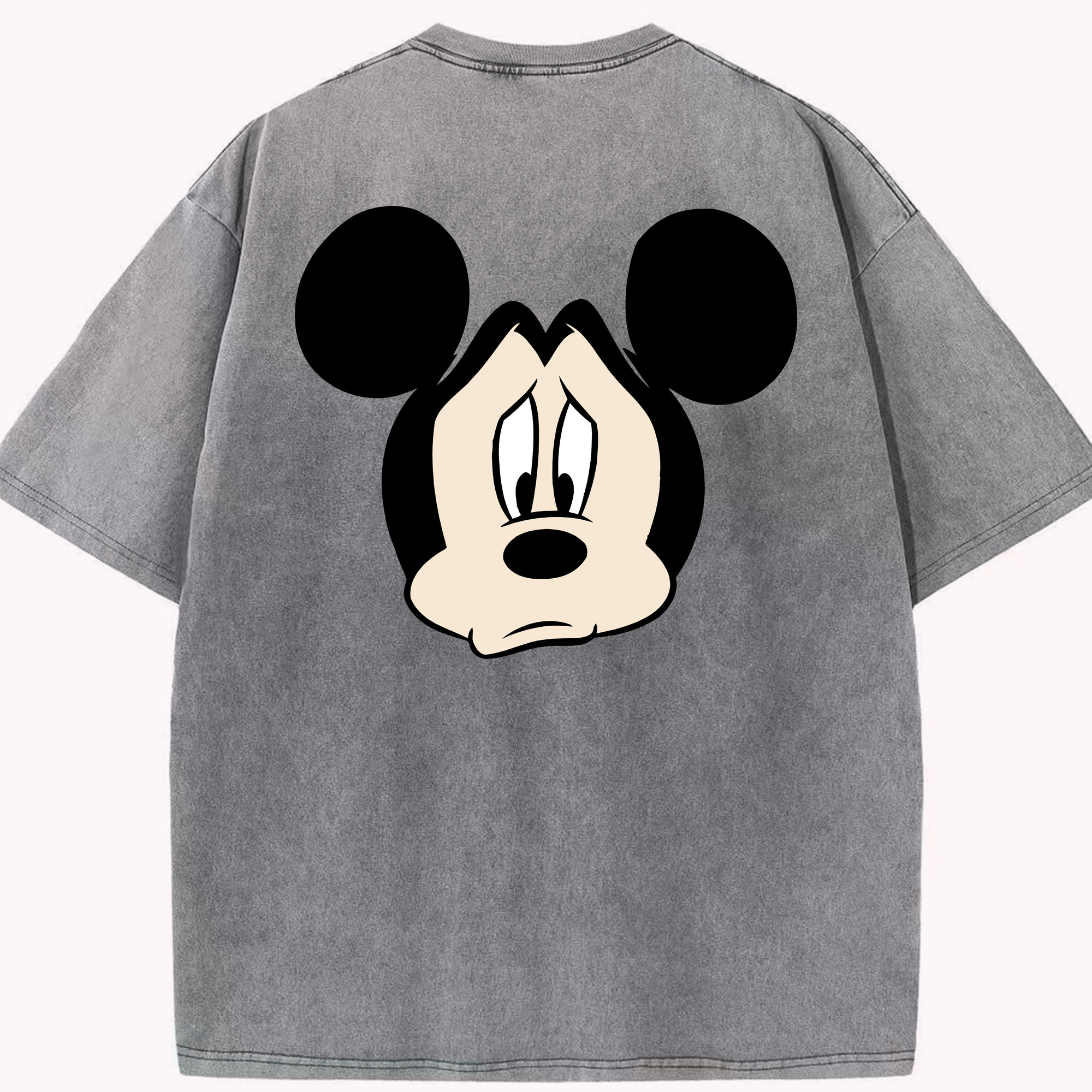 （画像用） ミッキーマウス Mickey Mouse 綿100% ヴィンテージ風 半袖Tシャツ（背面プリント）