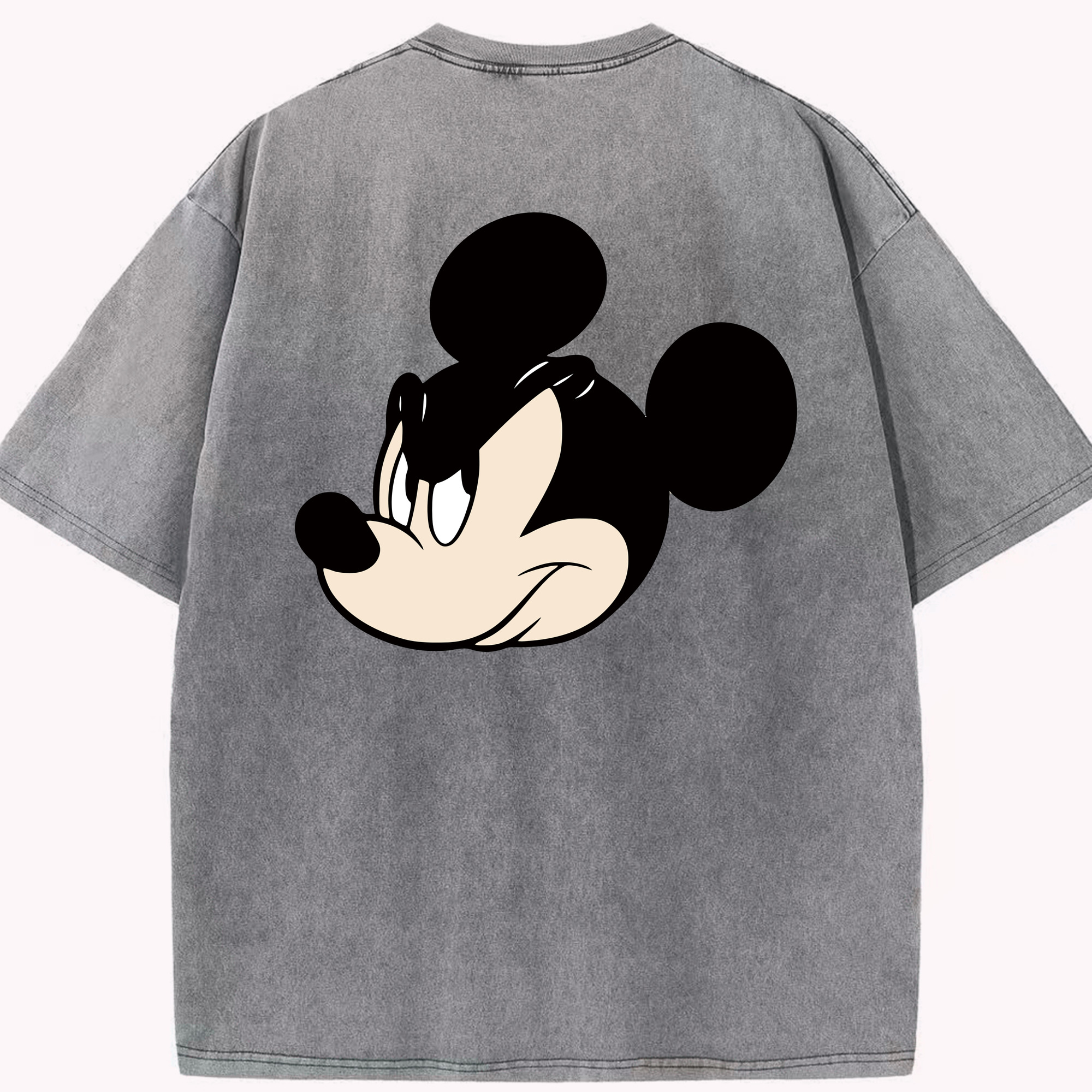 （画像用） ミッキーマウス Mickey Mouse 綿100% ヴィンテージ風 半袖Tシャツ（背面プリント）