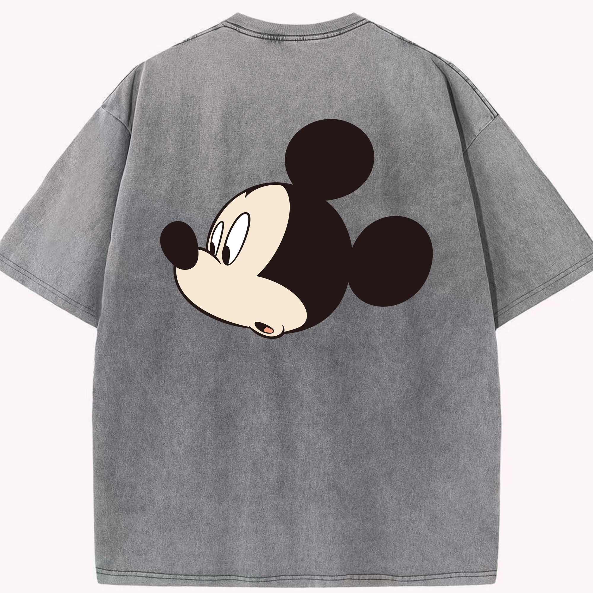 （画像用） ミッキーマウス Mickey Mouse 綿100% ヴィンテージ風 半袖Tシャツ（背面プリント）