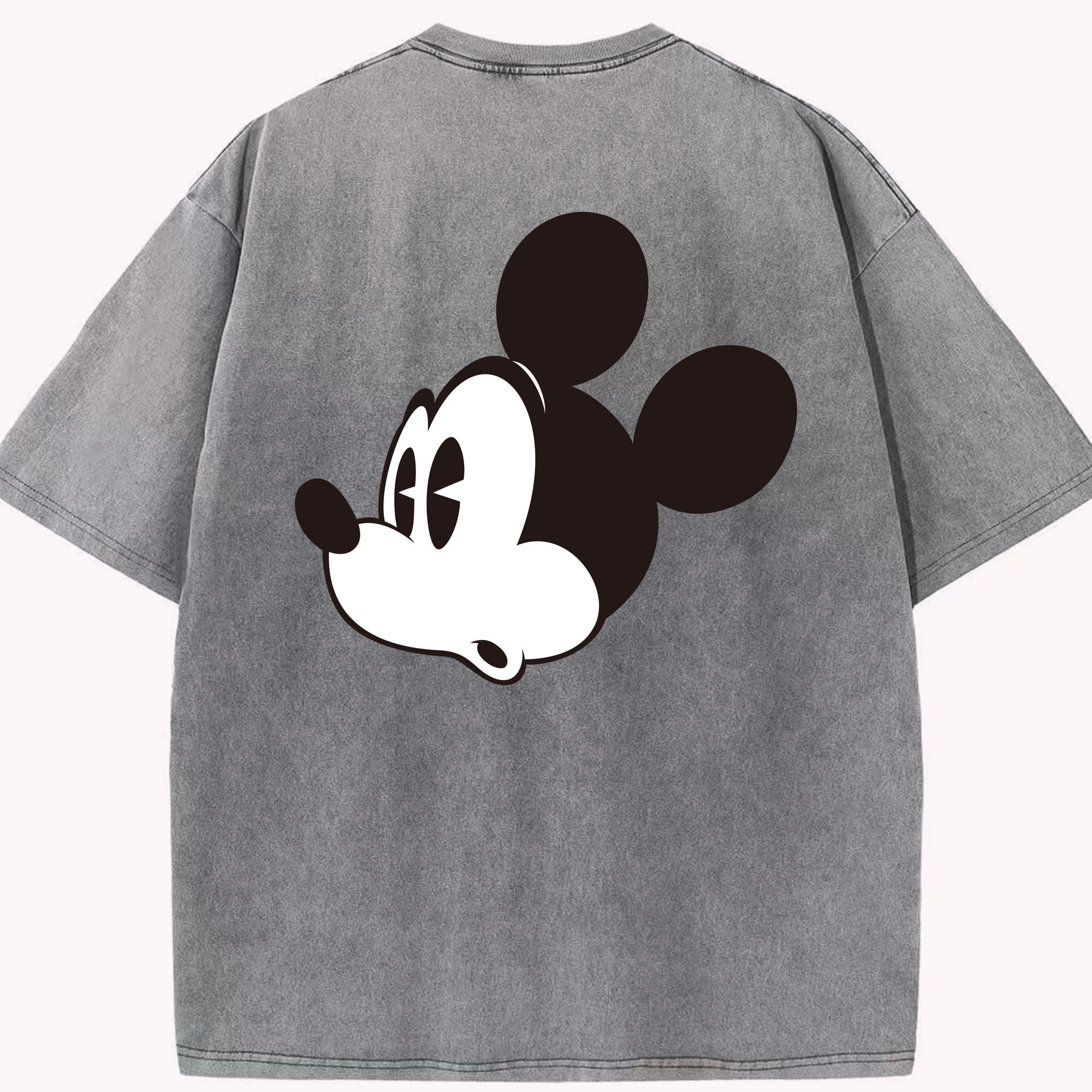 （画像用） ミッキーマウス Mickey Mouse 綿100% ヴィンテージ風 半袖Tシャツ（背面プリント）