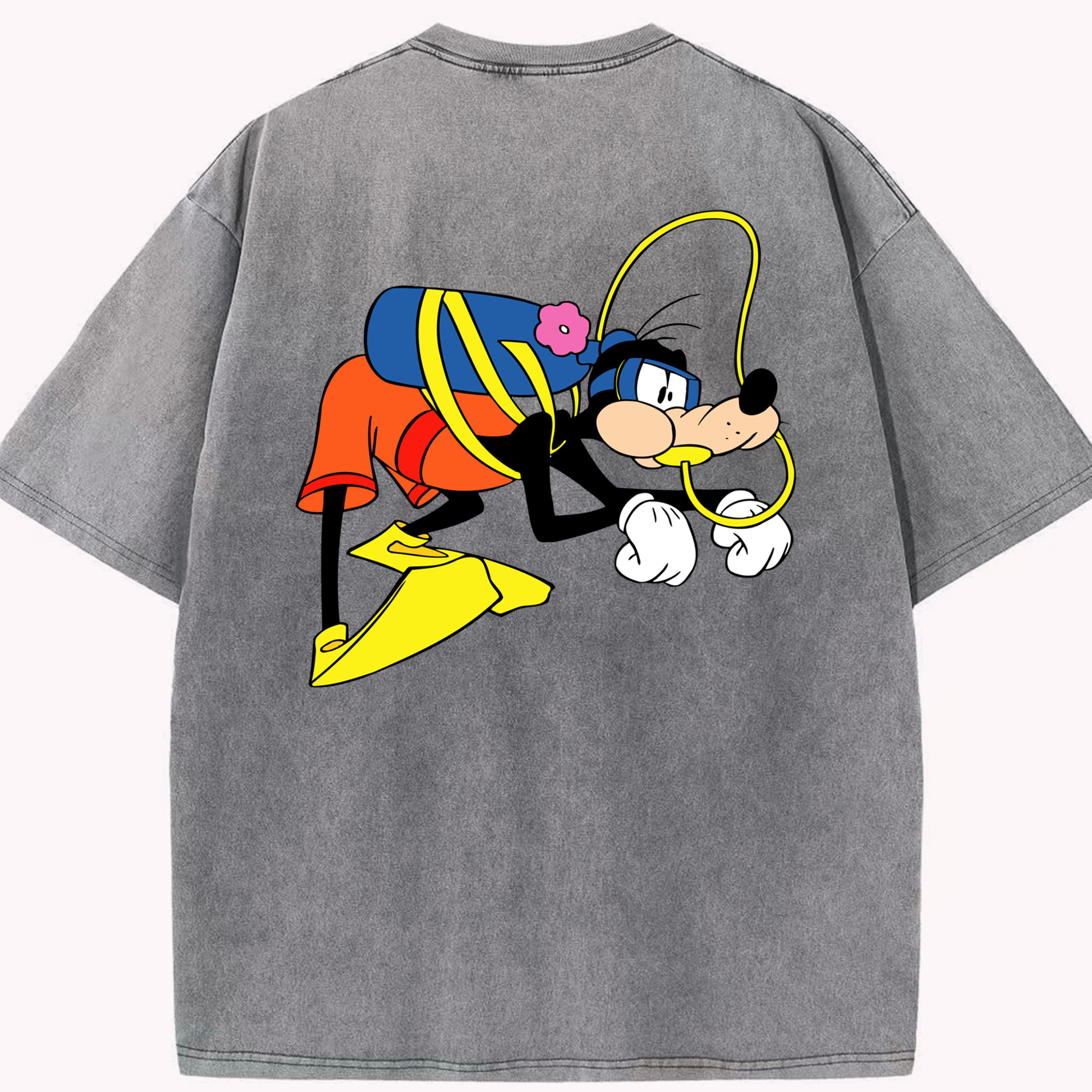 （画像用） ミッキーマウス Mickey Mouse 綿100% ヴィンテージ風 半袖Tシャツ（背面プリント）