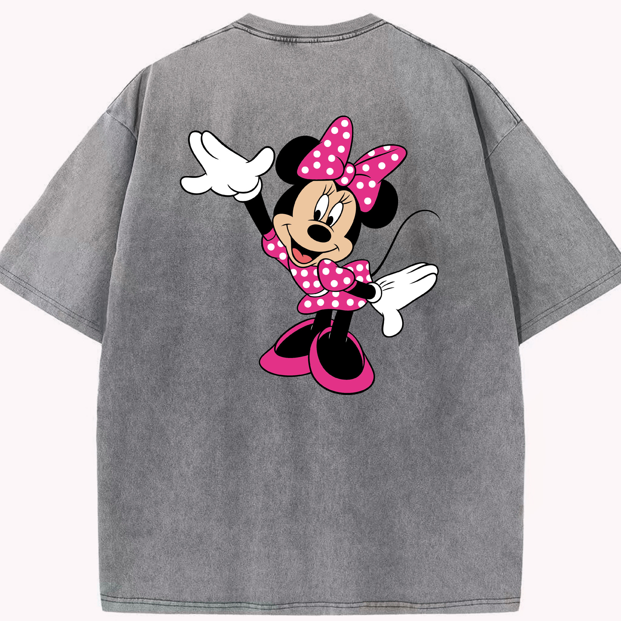 （画像用） ミッキーマウス Mickey Mouse 綿100% ヴィンテージ風 半袖Tシャツ（背面プリント）