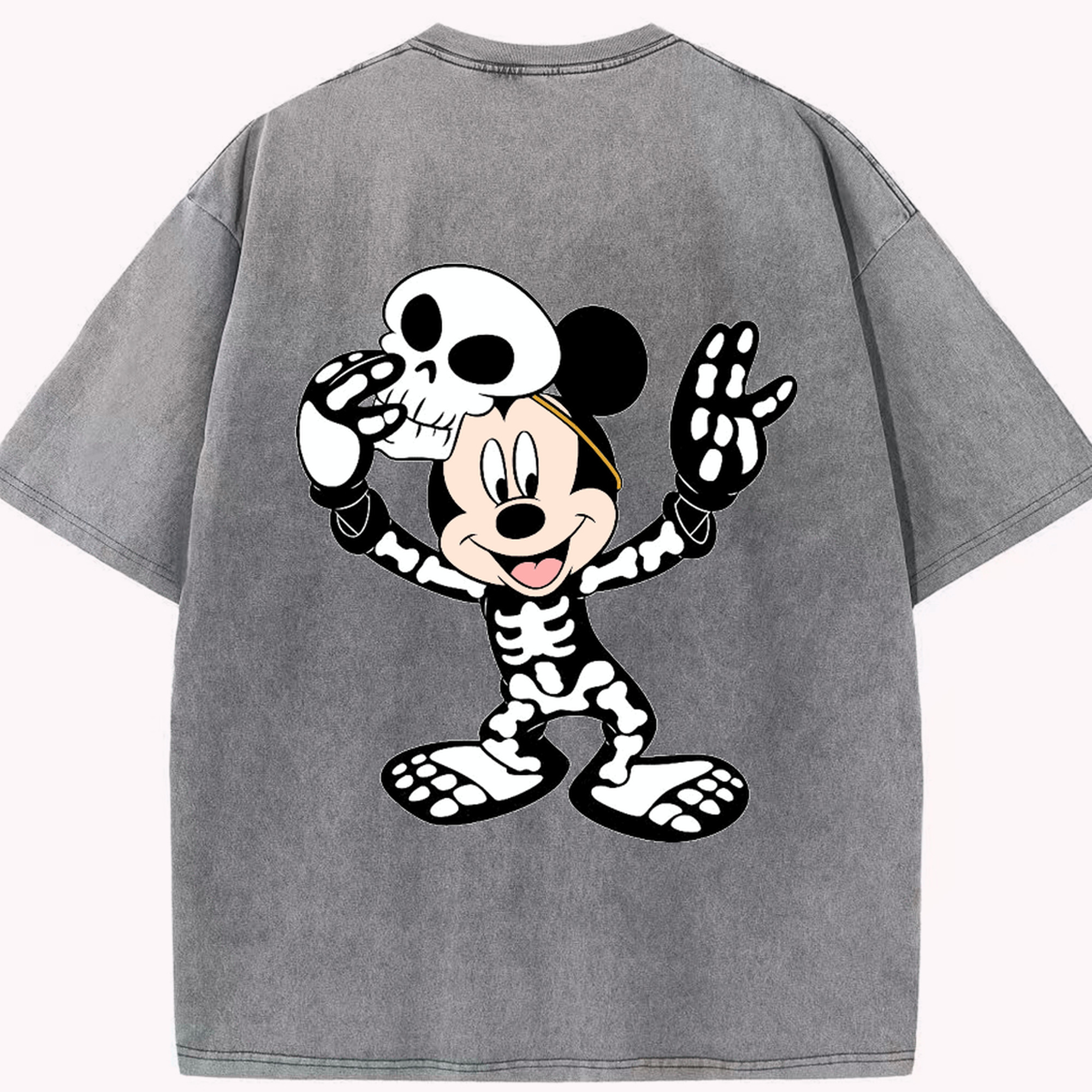 （画像用） ミッキーマウス Mickey Mouse 綿100% ヴィンテージ風 半袖Tシャツ（背面プリント）