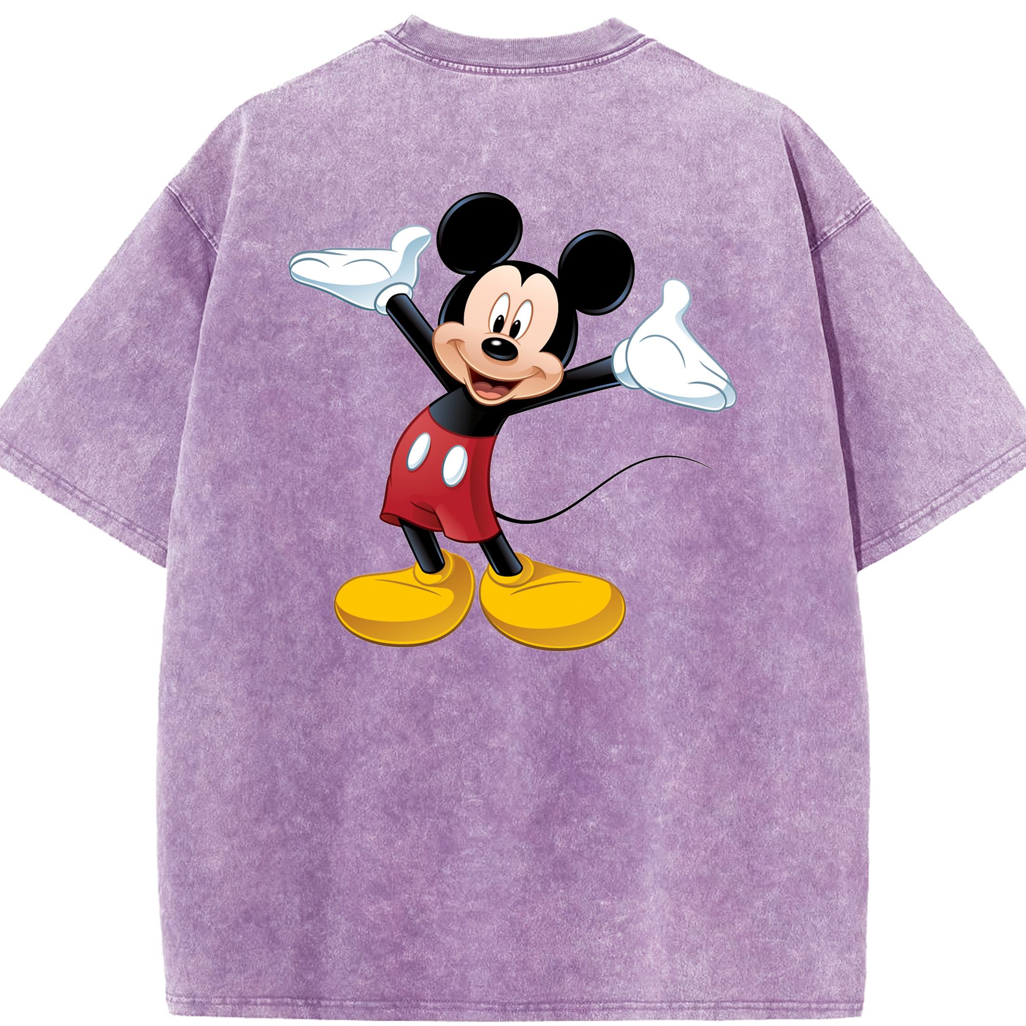 （画像用） ミッキーマウス Mickey Mouse 綿100% ヴィンテージ風 半袖Tシャツ（背面プリント）