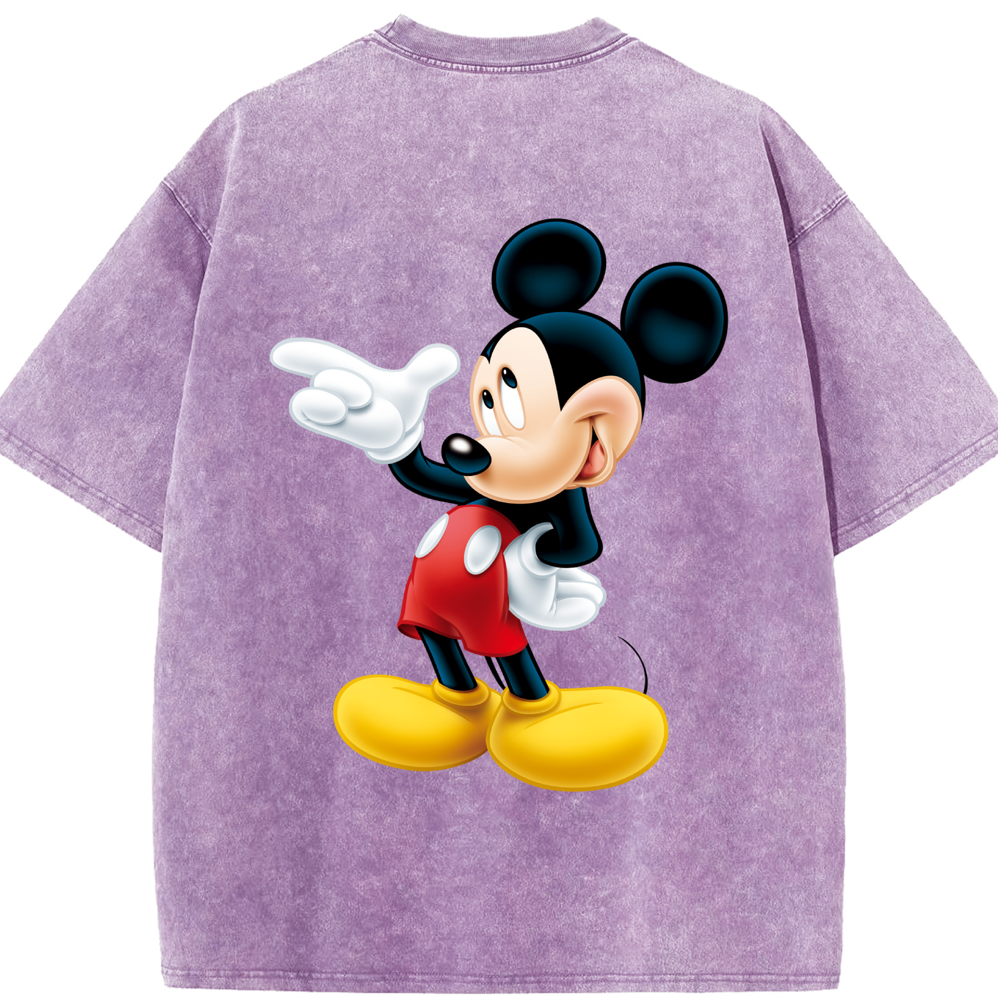 （画像用） ミッキーマウス Mickey Mouse 綿100% ヴィンテージ風 半袖Tシャツ（背面プリント）