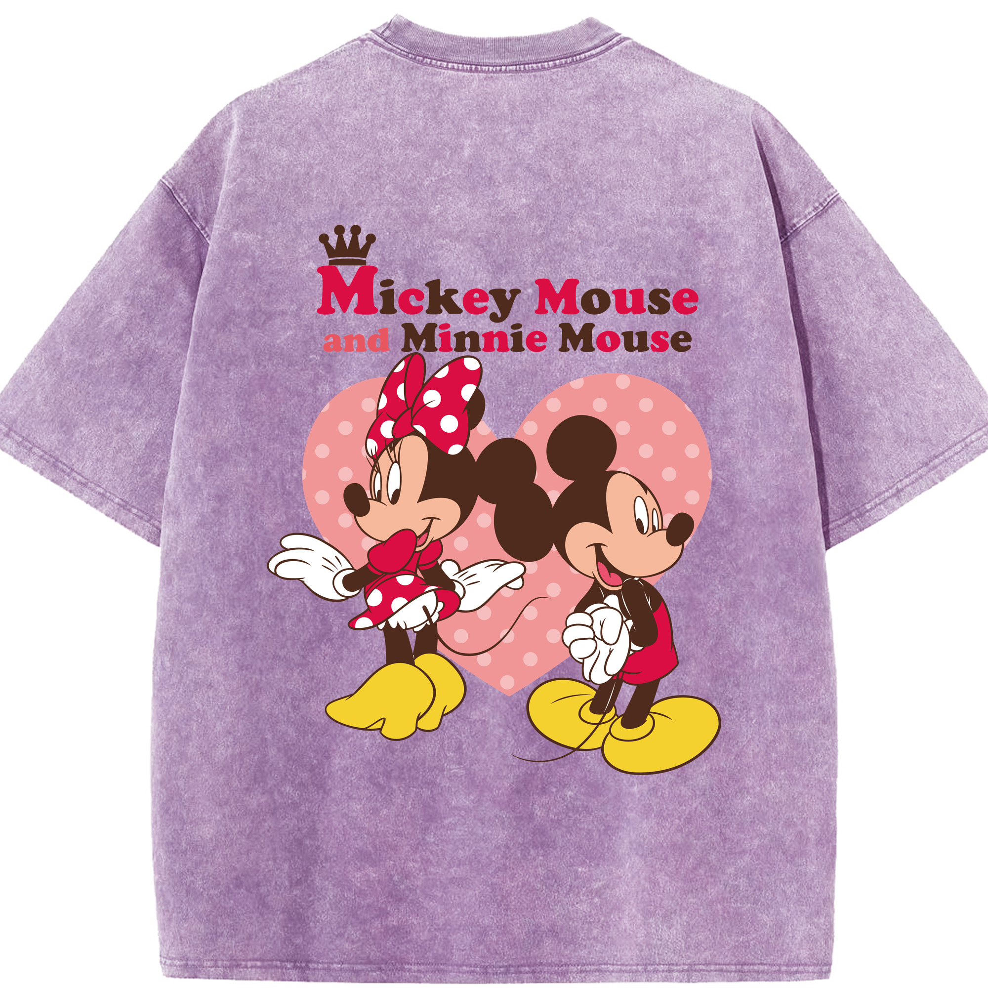 （画像用） ミッキーマウス Mickey Mouse 綿100% ヴィンテージ風 半袖Tシャツ（背面プリント）
