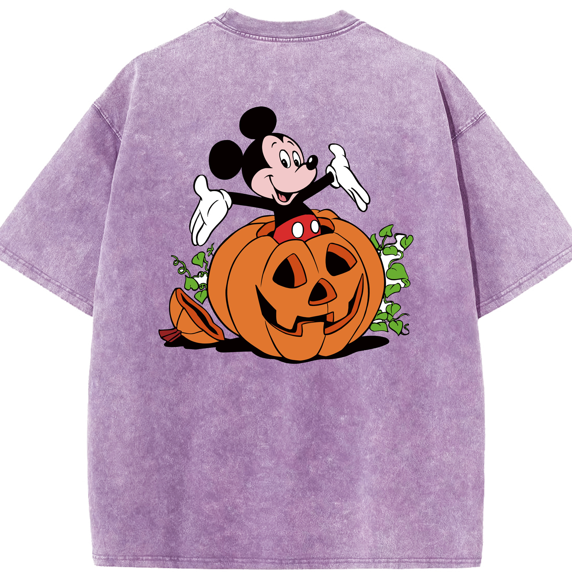 （画像用） ミッキーマウス Mickey Mouse 綿100% ヴィンテージ風 半袖Tシャツ（背面プリント）