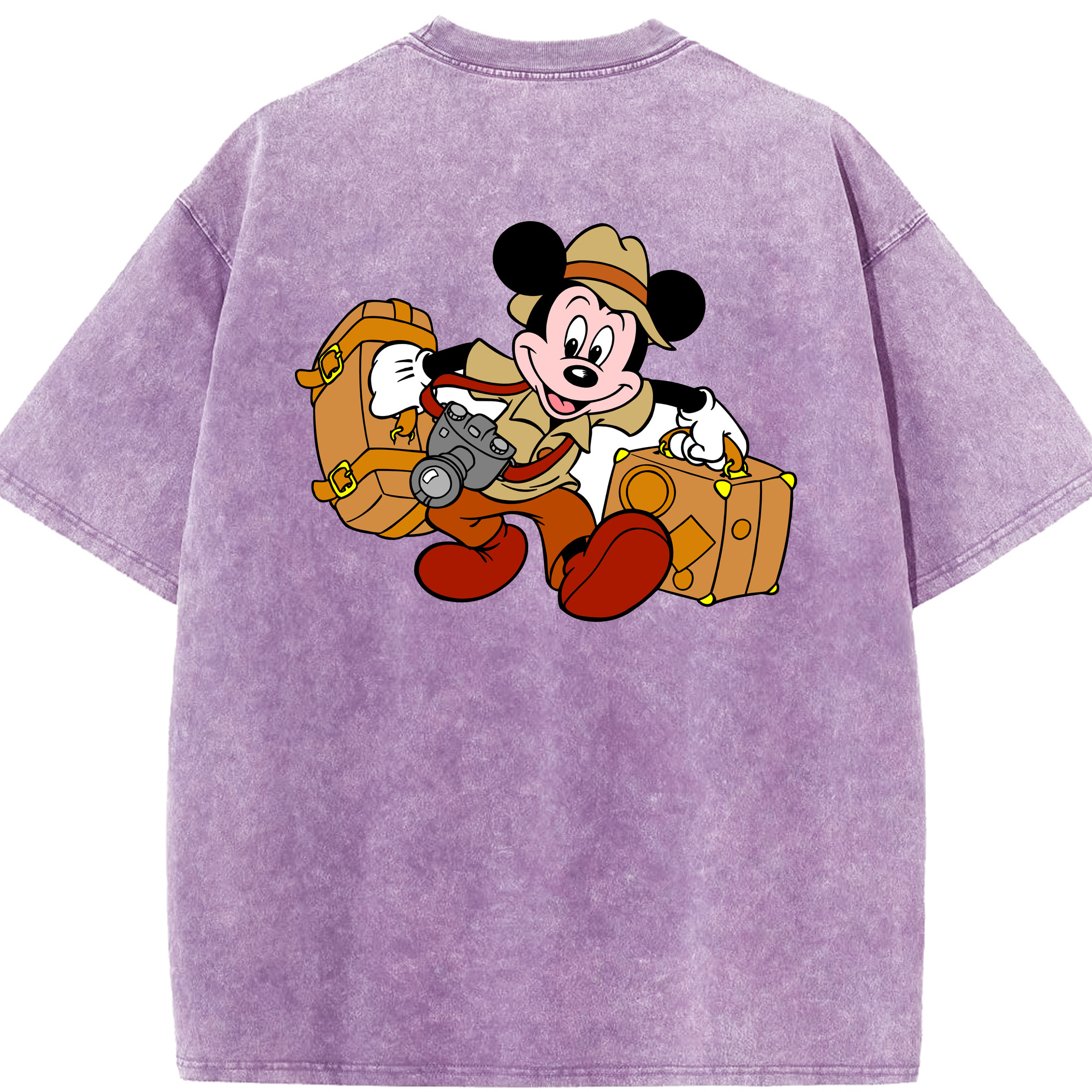（画像用） ミッキーマウス Mickey Mouse 綿100% ヴィンテージ風 半袖Tシャツ（背面プリント）