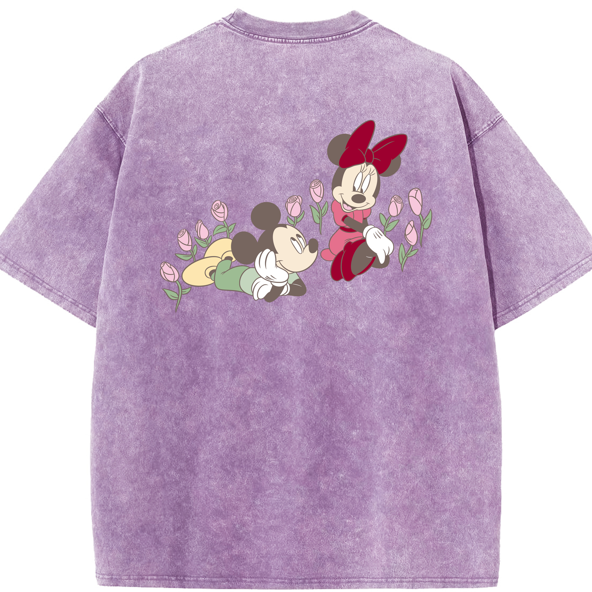 （画像用） ミッキーマウス Mickey Mouse 綿100% ヴィンテージ風 半袖Tシャツ（背面プリント）