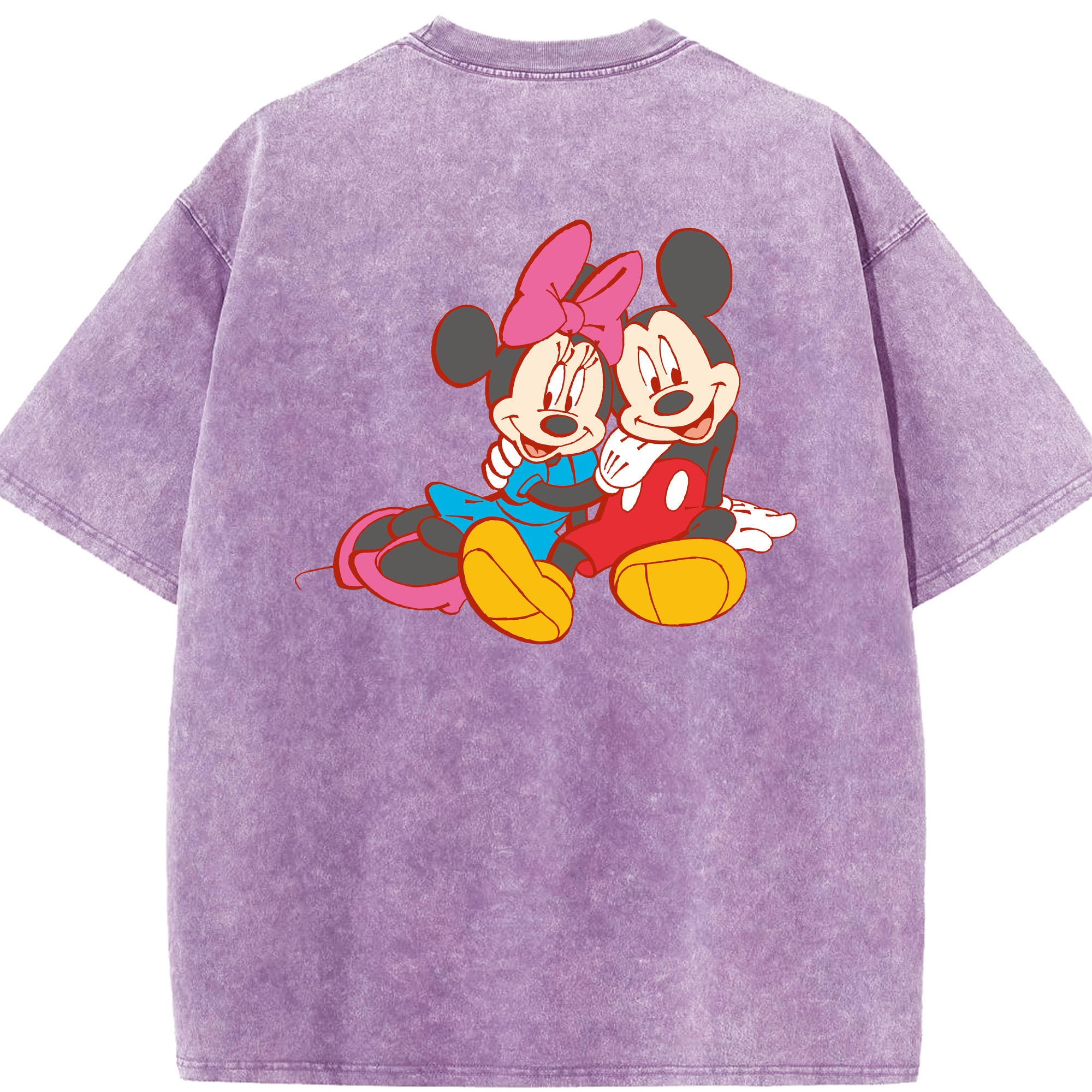 （画像用） ミッキーマウス Mickey Mouse 綿100% ヴィンテージ風 半袖Tシャツ（背面プリント）