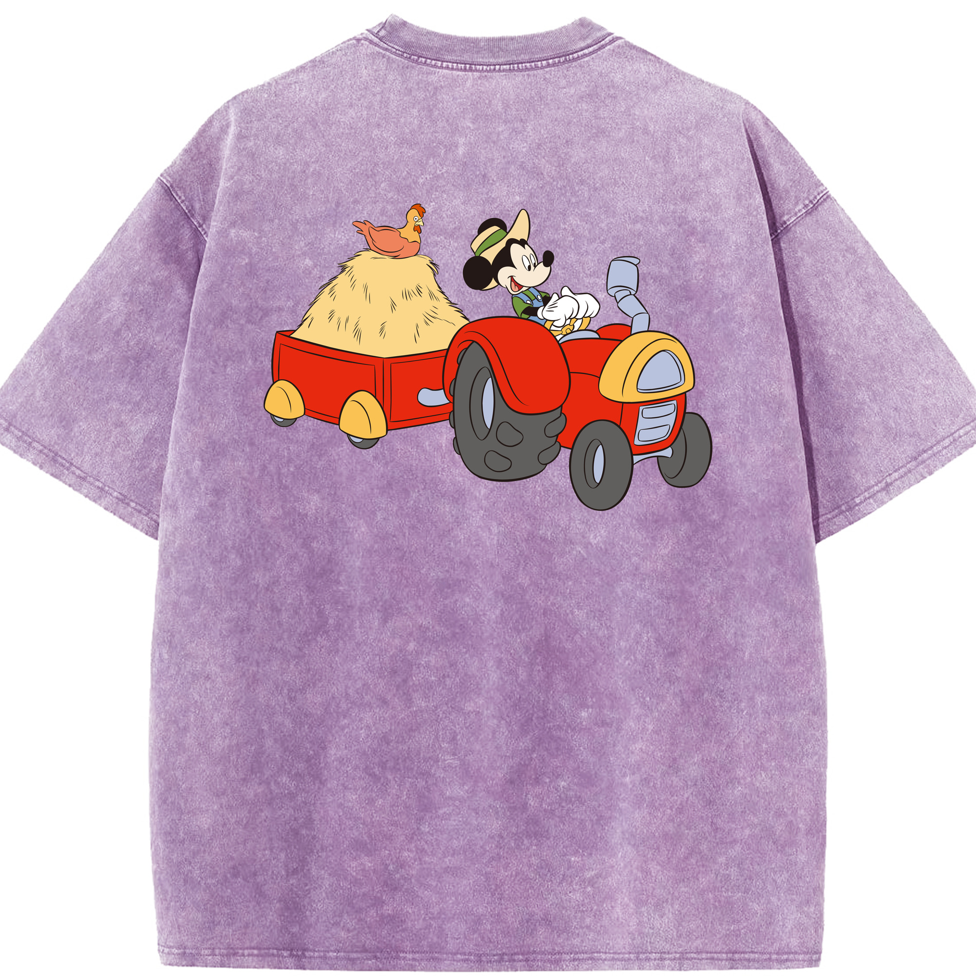 （画像用） ミッキーマウス Mickey Mouse 綿100% ヴィンテージ風 半袖Tシャツ（背面プリント）