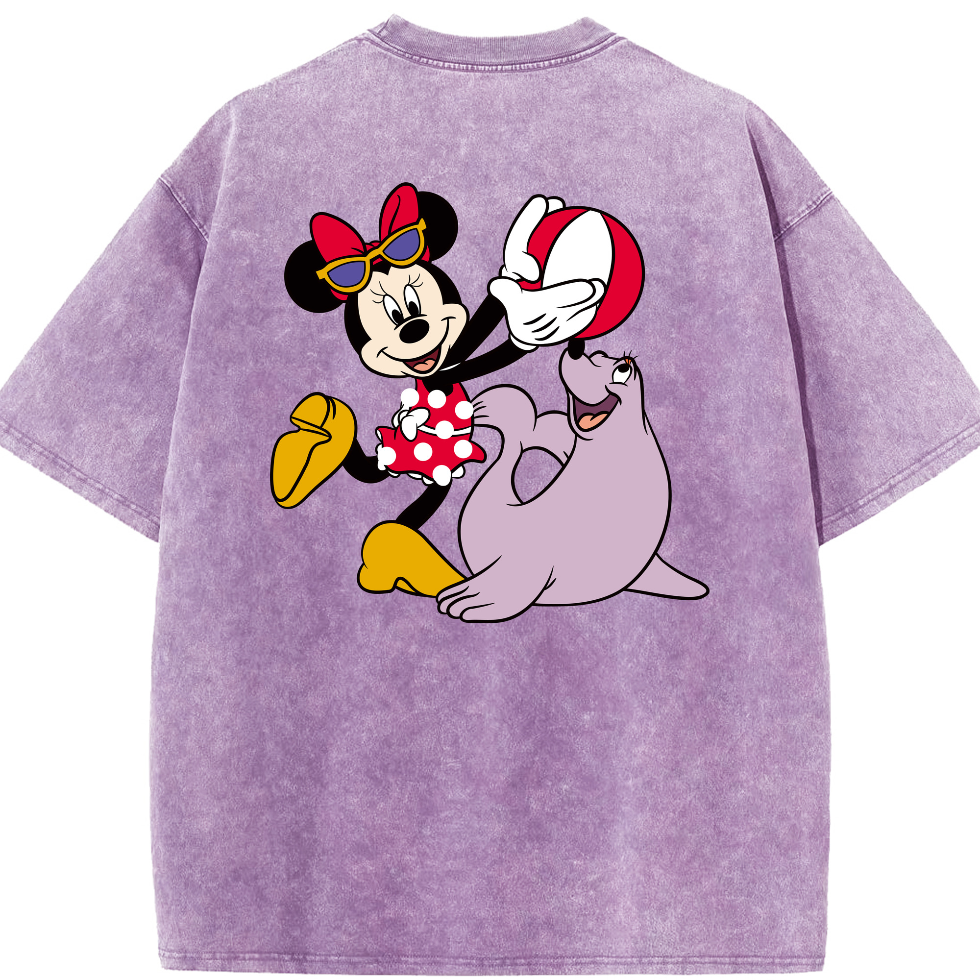 （画像用） ミッキーマウス Mickey Mouse 綿100% ヴィンテージ風 半袖Tシャツ（背面プリント）
