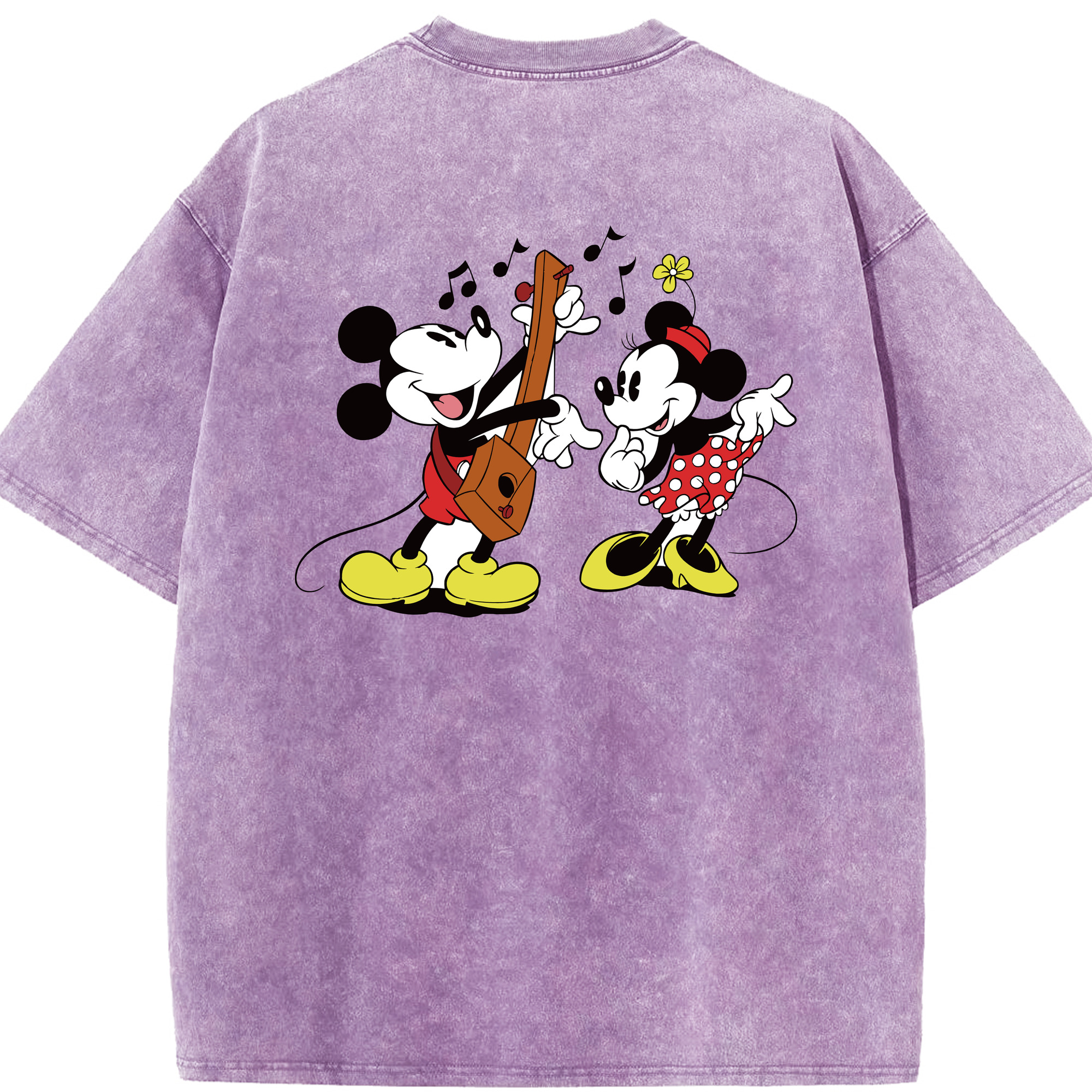 （画像用） ミッキーマウス Mickey Mouse 綿100% ヴィンテージ風 半袖Tシャツ（背面プリント）