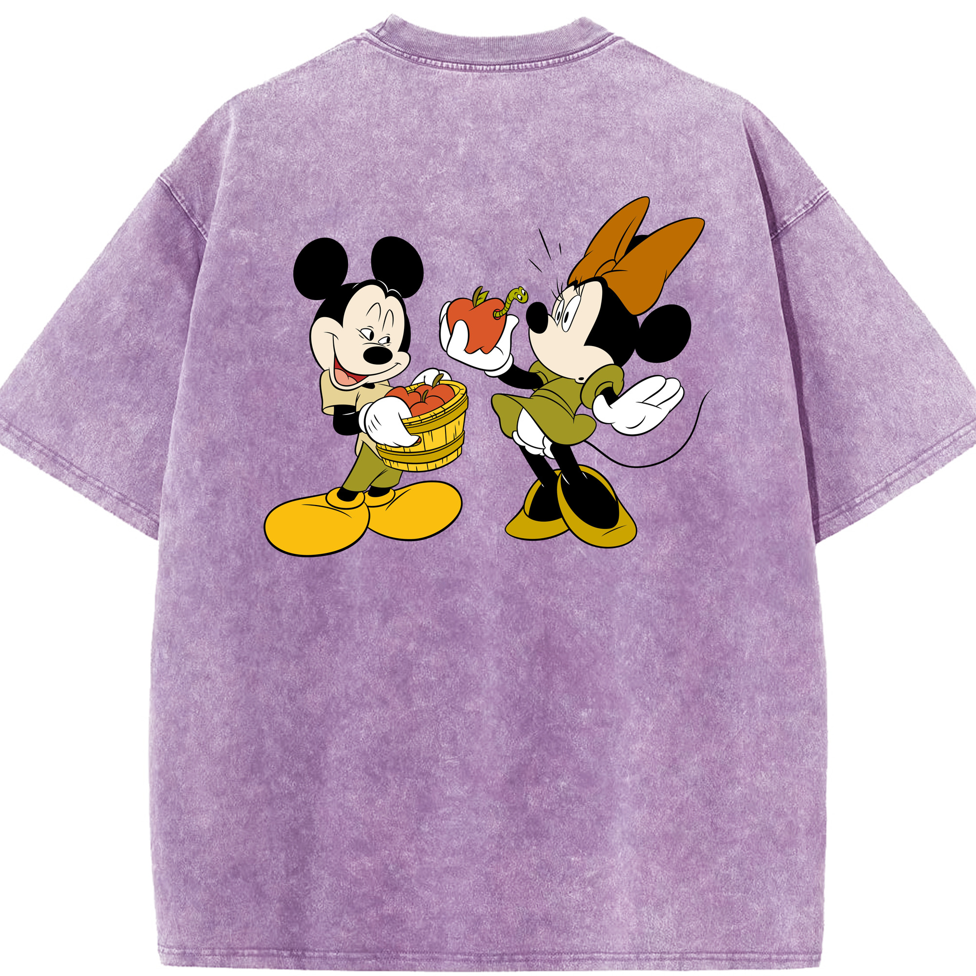 （画像用） ミッキーマウス Mickey Mouse 綿100% ヴィンテージ風 半袖Tシャツ（背面プリント）