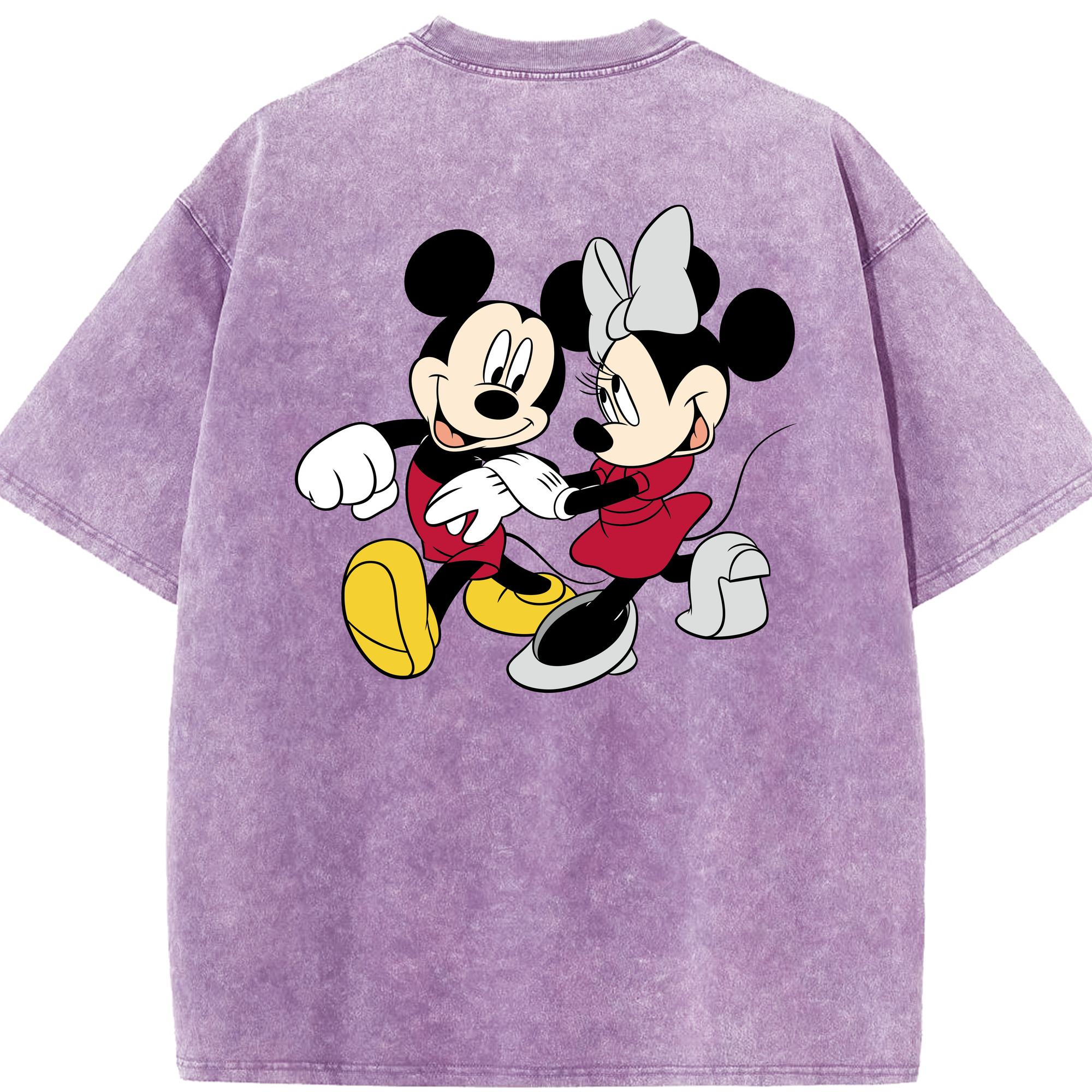 （画像用） ミッキーマウス Mickey Mouse 綿100% ヴィンテージ風 半袖Tシャツ（背面プリント）