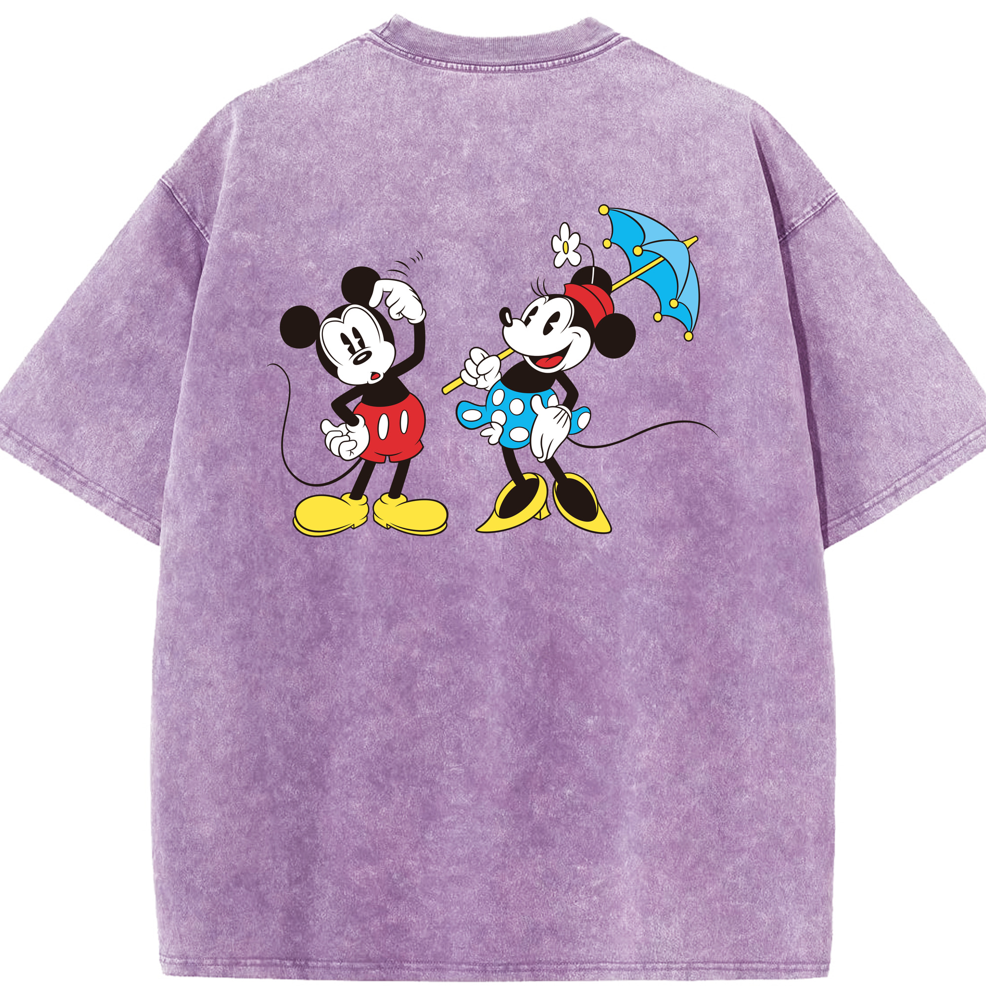 （画像用） ミッキーマウス Mickey Mouse 綿100% ヴィンテージ風 半袖Tシャツ（背面プリント）