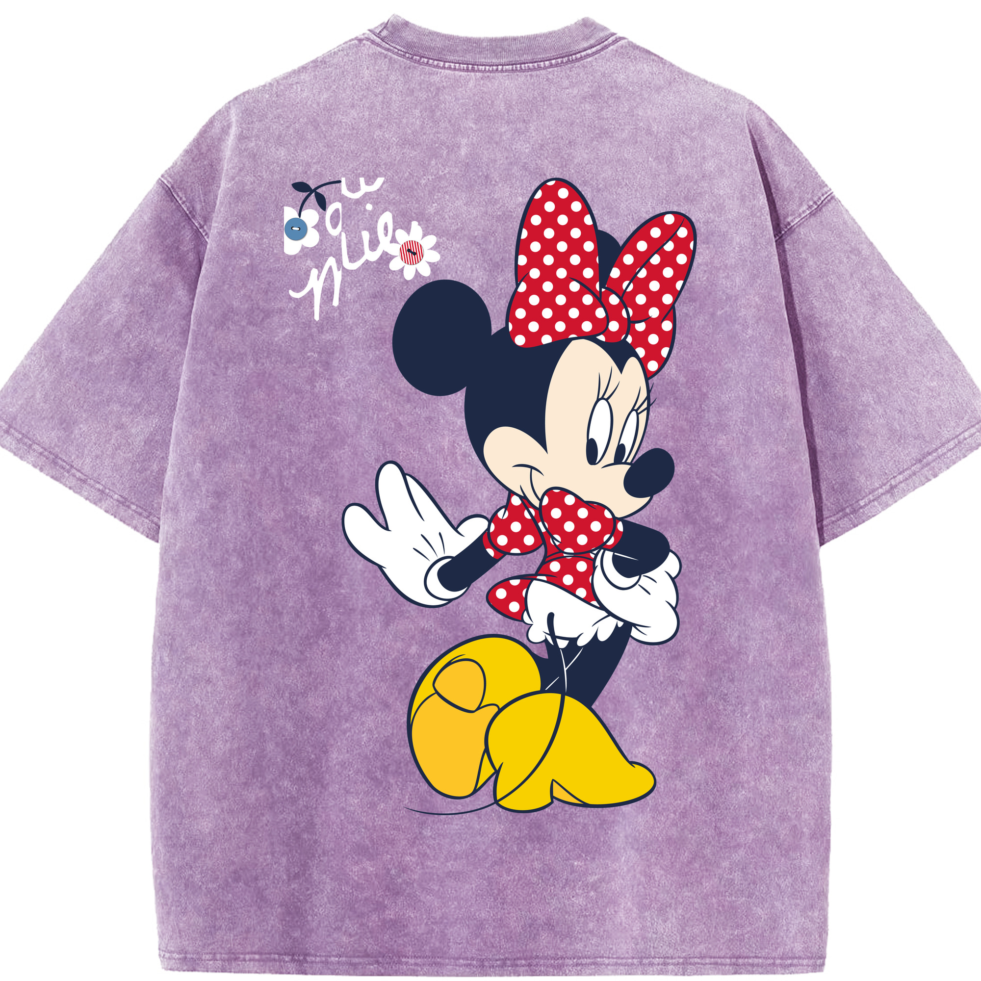 （画像用） ミッキーマウス Mickey Mouse 綿100% ヴィンテージ風 半袖Tシャツ（背面プリント）