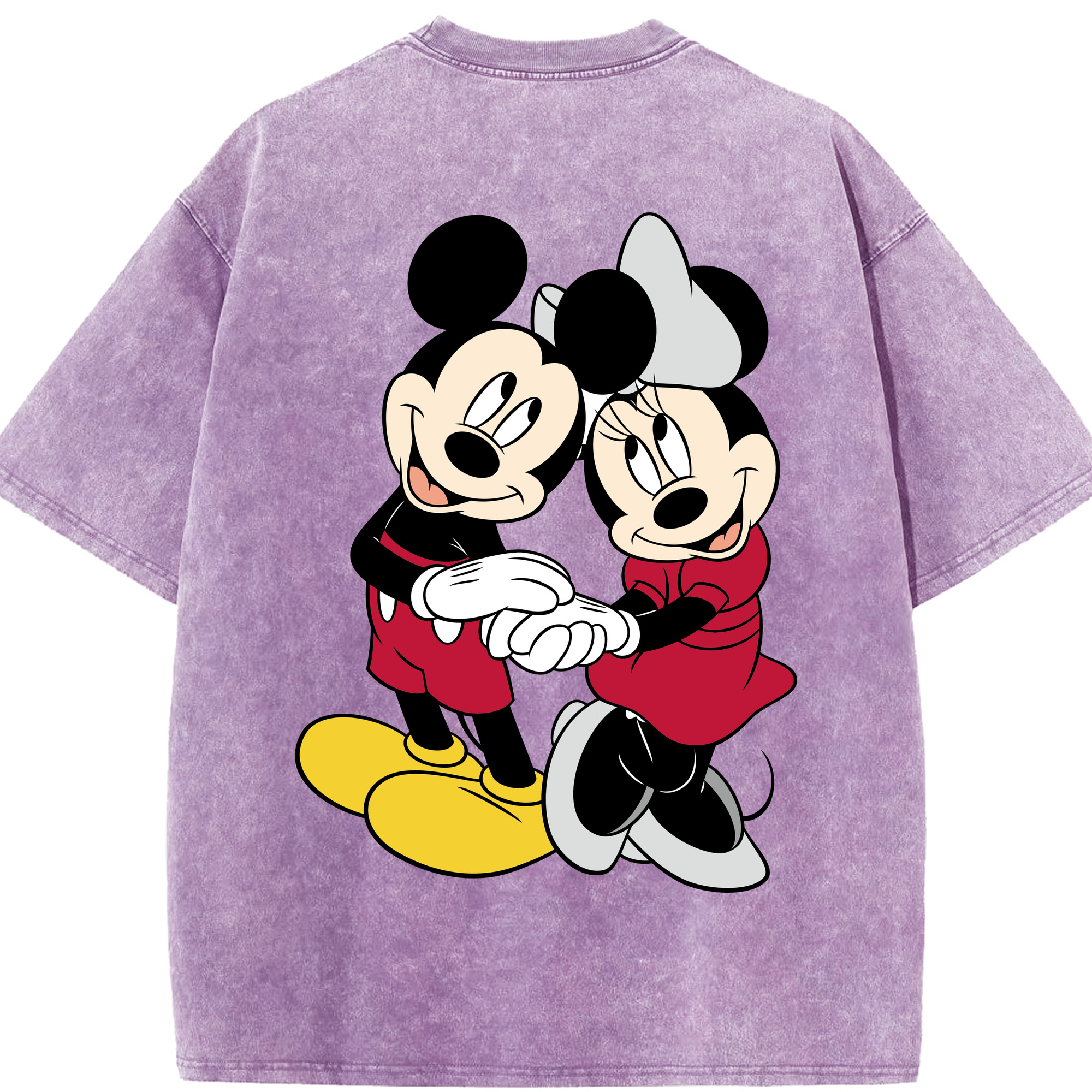 （画像用） ミッキーマウス Mickey Mouse 綿100% ヴィンテージ風 半袖Tシャツ（背面プリント）