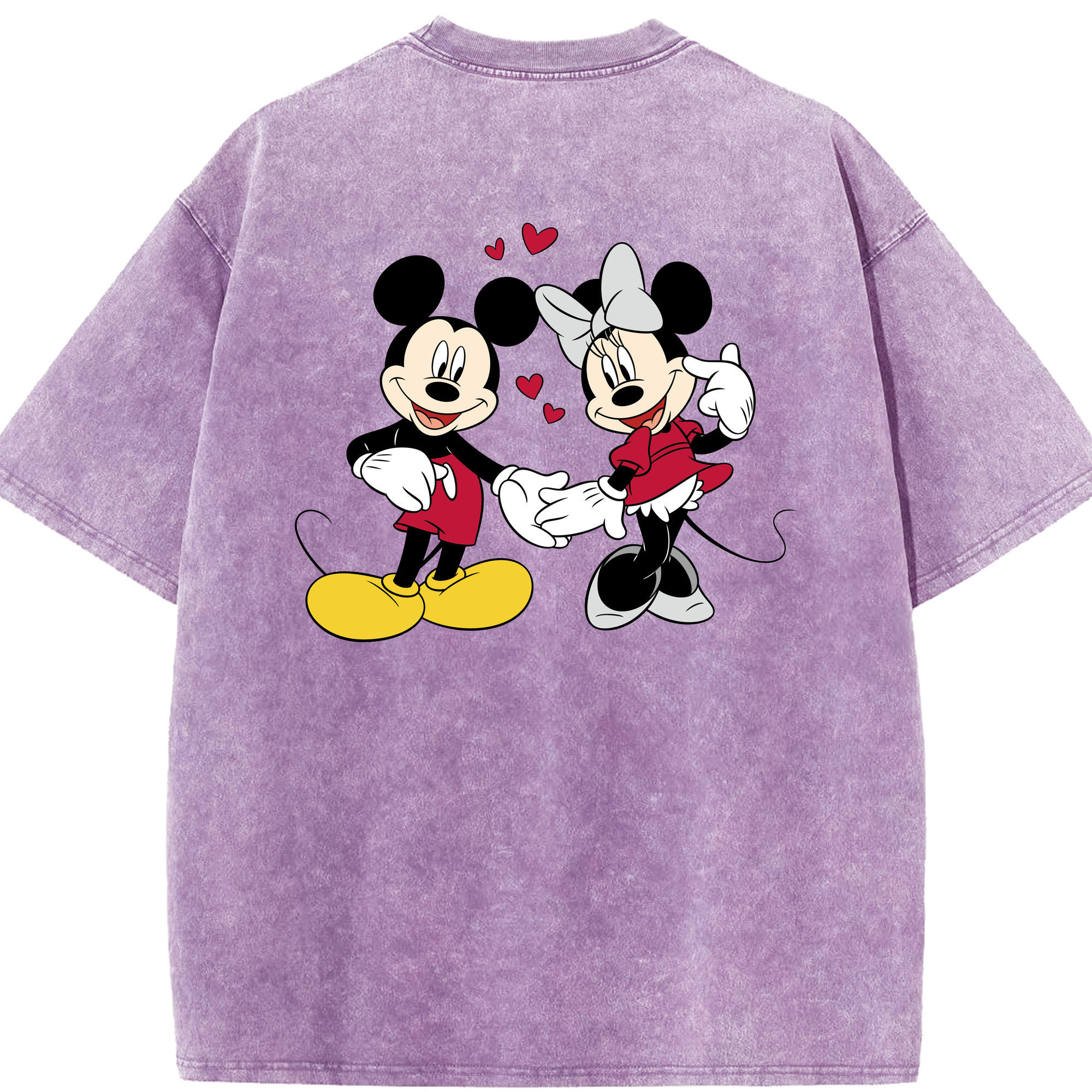 （画像用） ミッキーマウス Mickey Mouse 綿100% ヴィンテージ風 半袖Tシャツ（背面プリント）