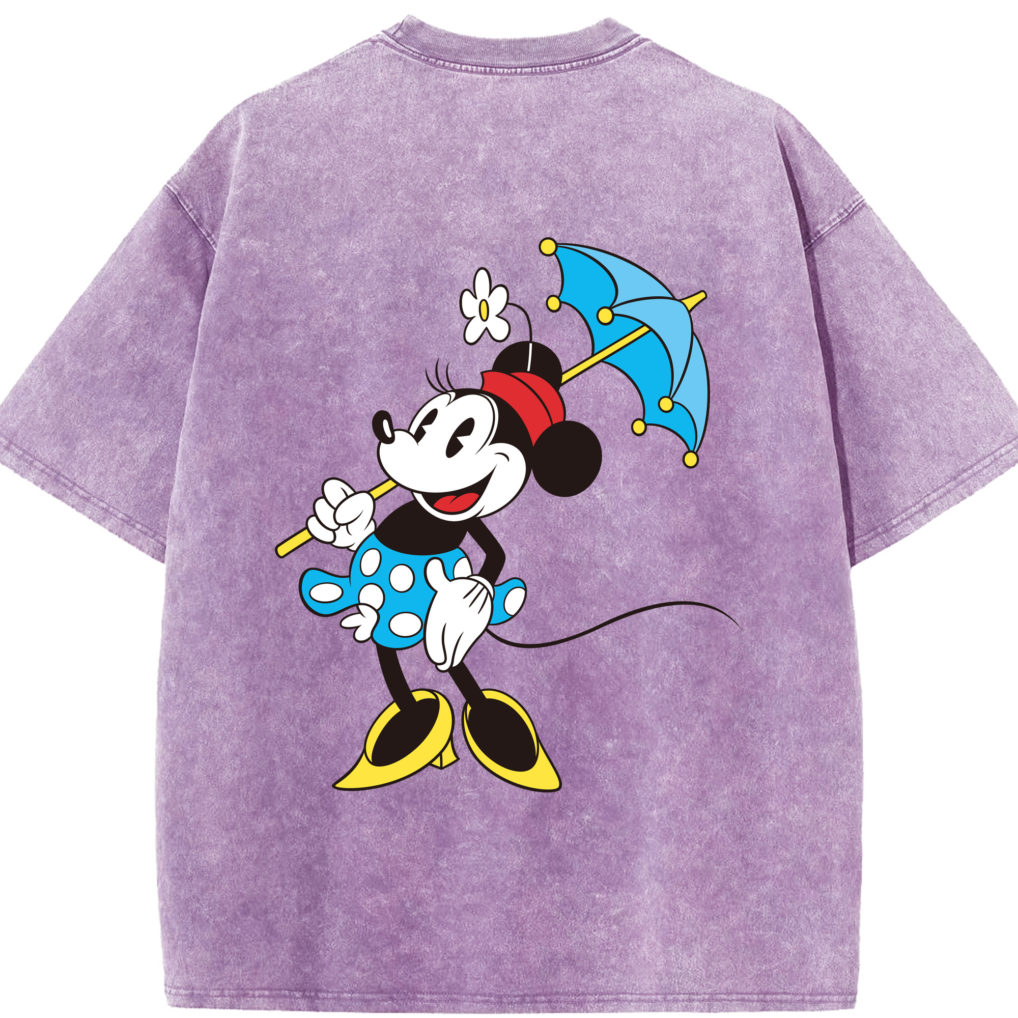 （画像用） ミッキーマウス Mickey Mouse 綿100% ヴィンテージ風 半袖Tシャツ（背面プリント）