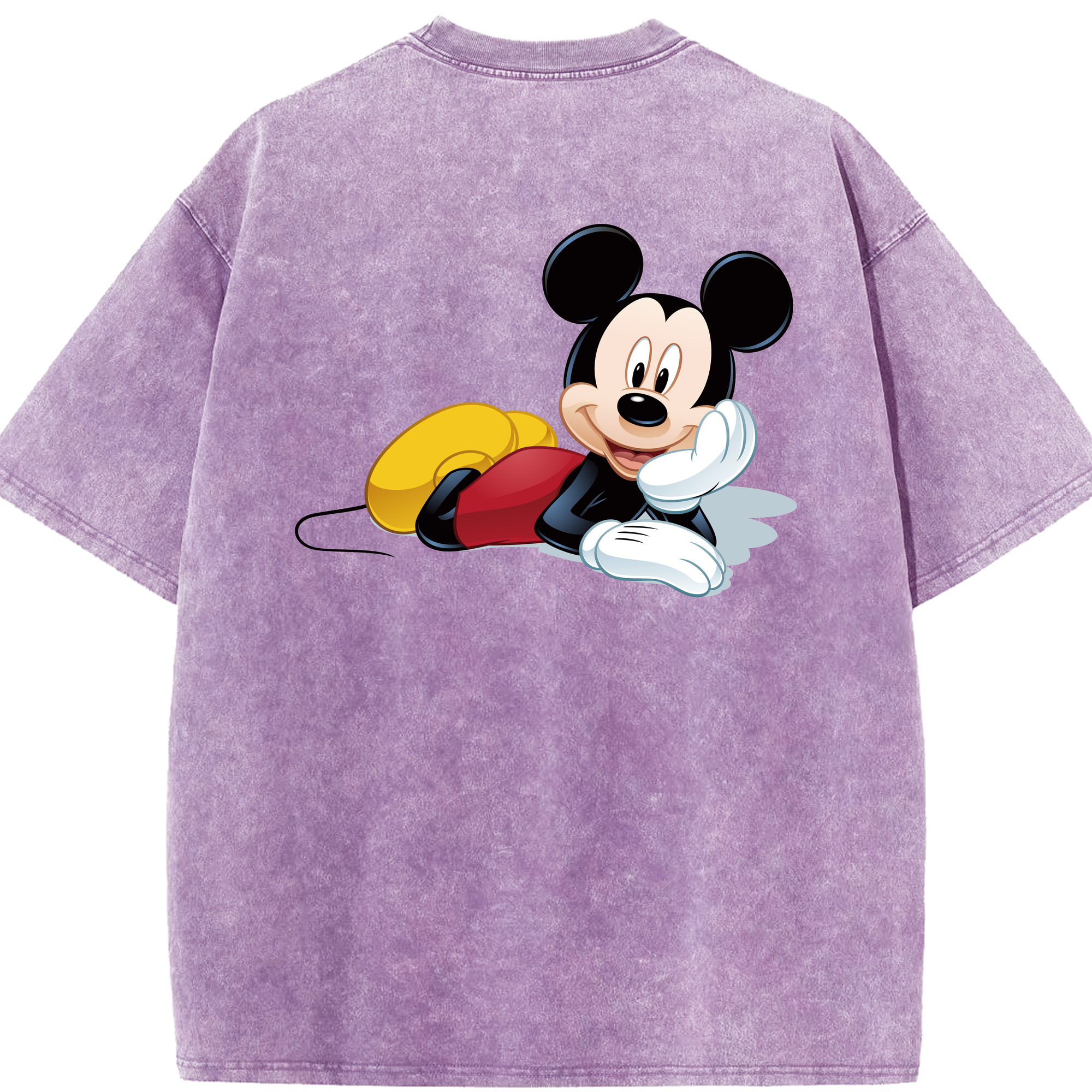 （画像用） ミッキーマウス Mickey Mouse 綿100% ヴィンテージ風 半袖Tシャツ（背面プリント）