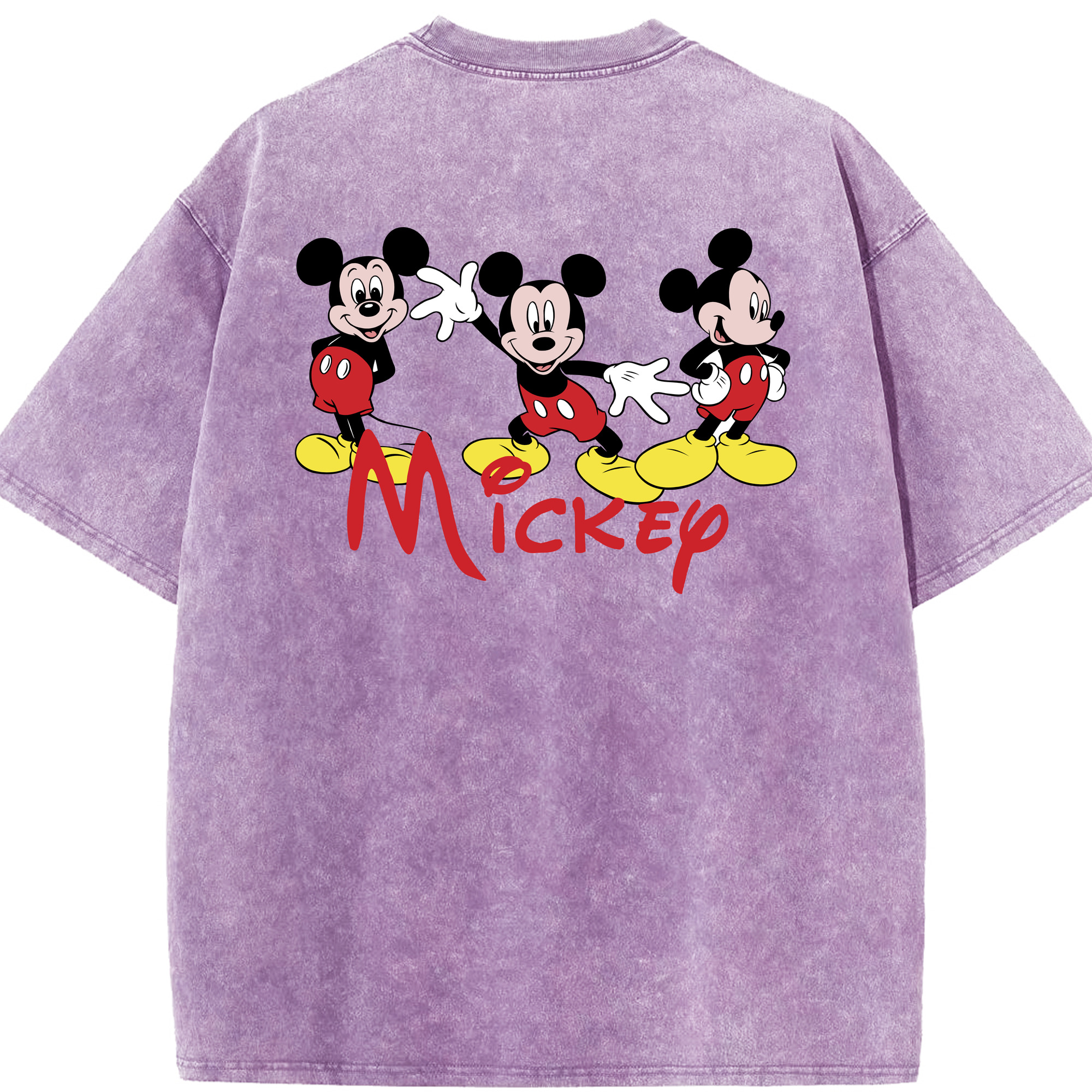 （画像用） ミッキーマウス Mickey Mouse 綿100% ヴィンテージ風 半袖Tシャツ（背面プリント）