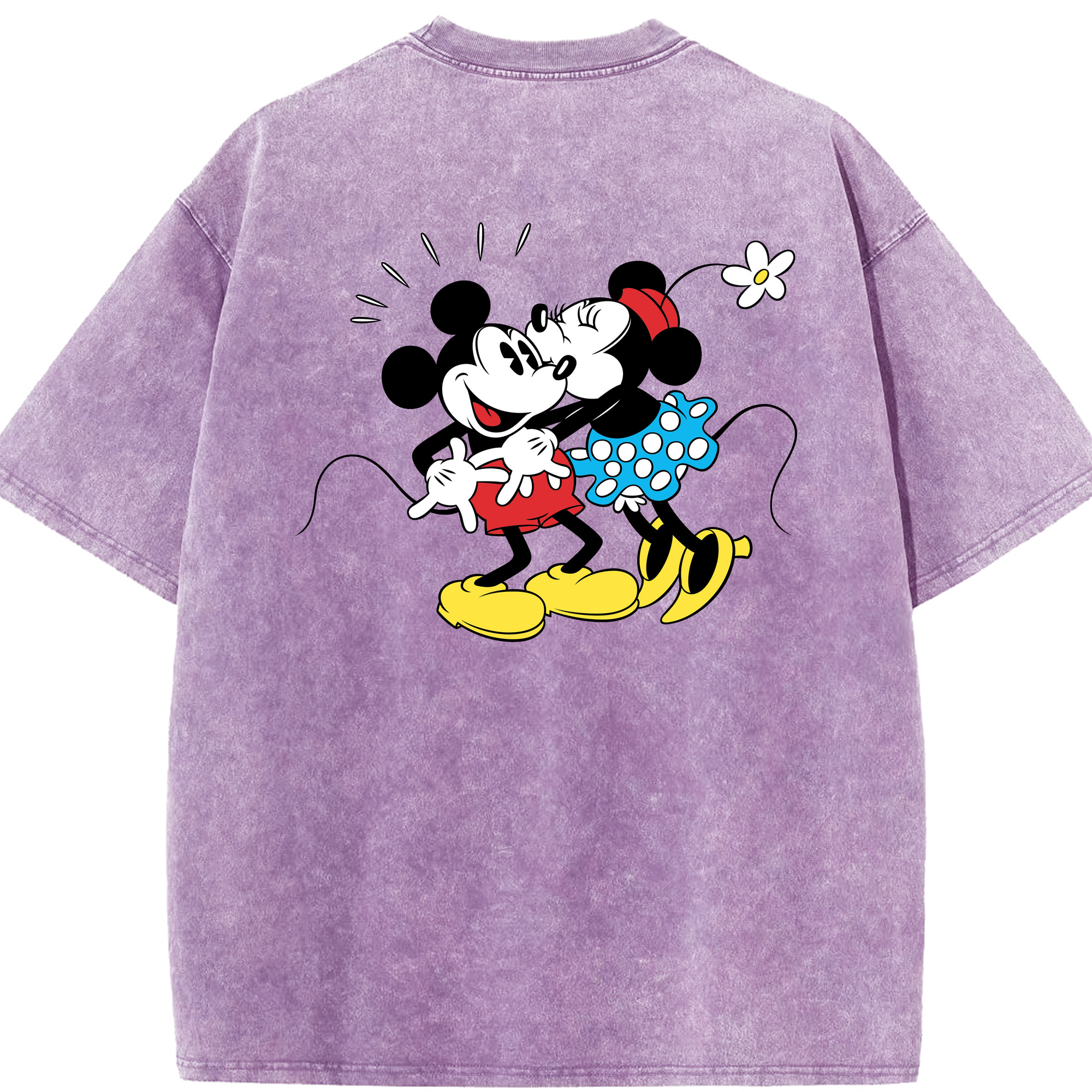 （画像用） ミッキーマウス Mickey Mouse 綿100% ヴィンテージ風 半袖Tシャツ（背面プリント）