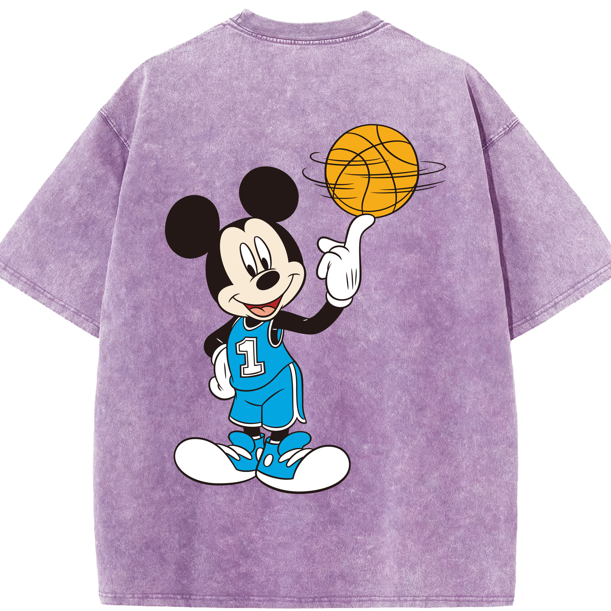 （画像用） ミッキーマウス Mickey Mouse 綿100% ヴィンテージ風 半袖Tシャツ（背面プリント）